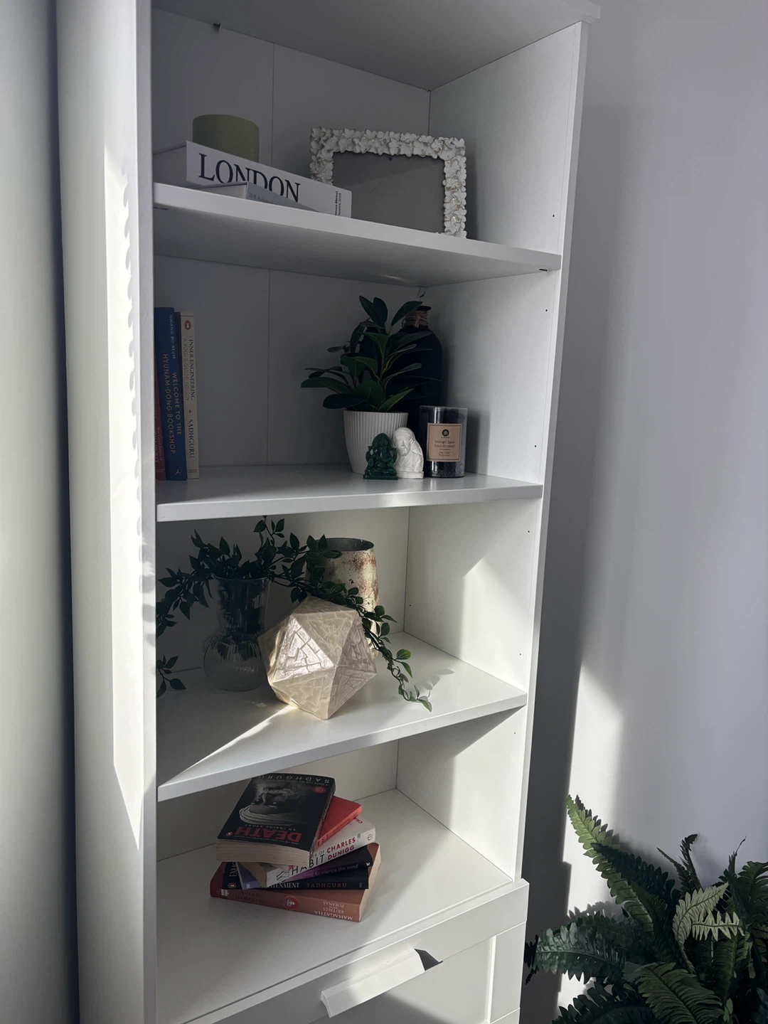 White Bookshelf with Drawers - photo 3
