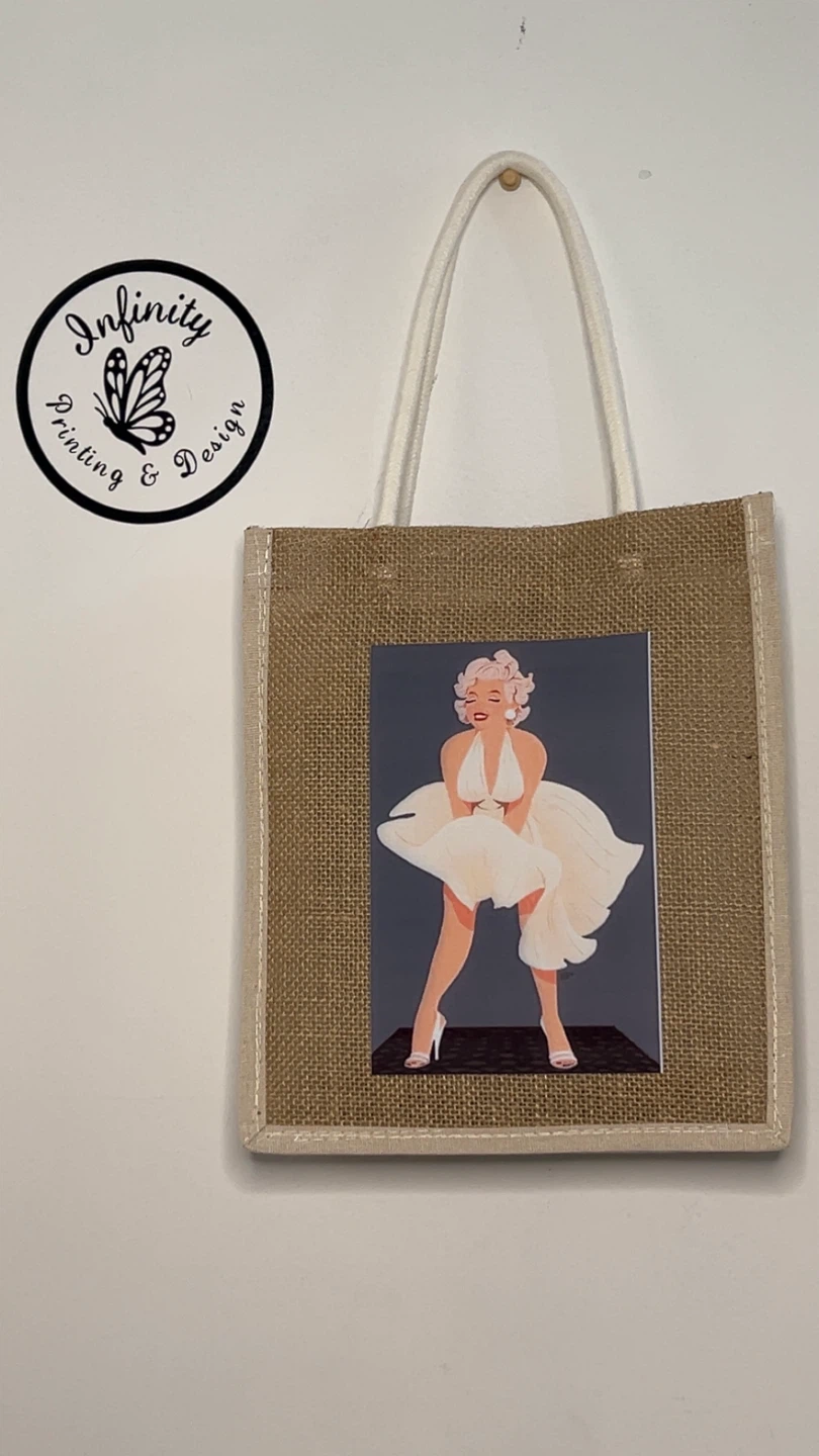 Marilyn Monroe Jute Tote Bag