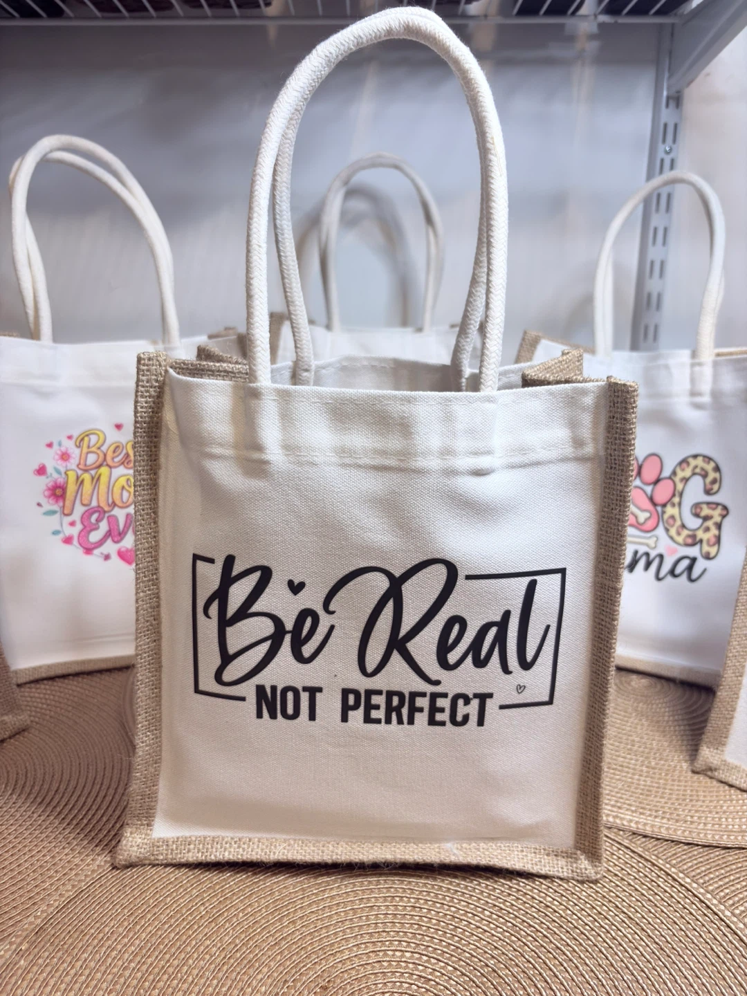 Be Real Not Perfect Canvas Tote Bag