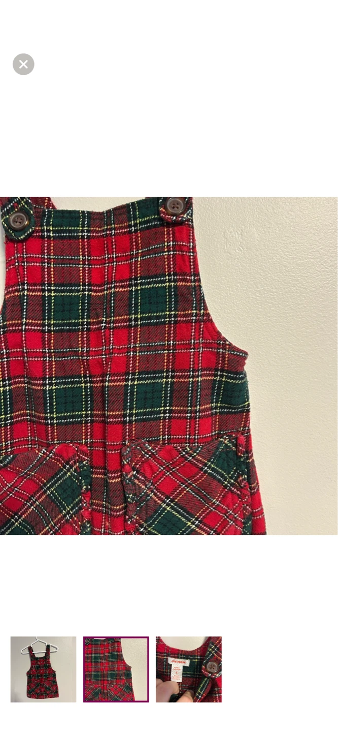 Joe Fresh Toddler Girls Plaid Pinafore Dress Size 2 - photo 2