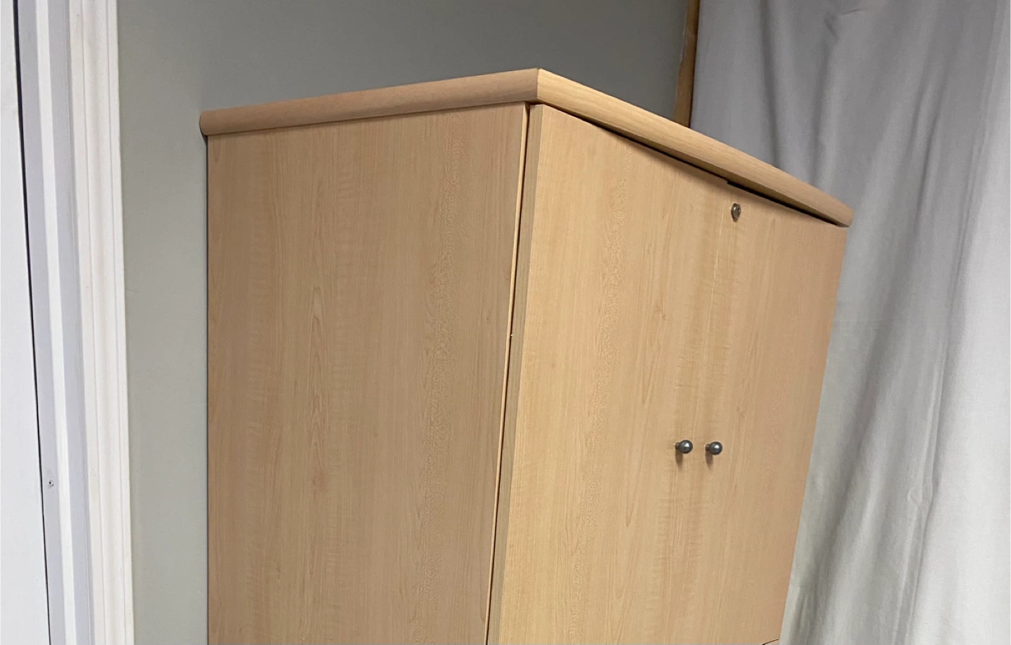 Light Wood Two-Door Cabinet with Shelves - photo 5
