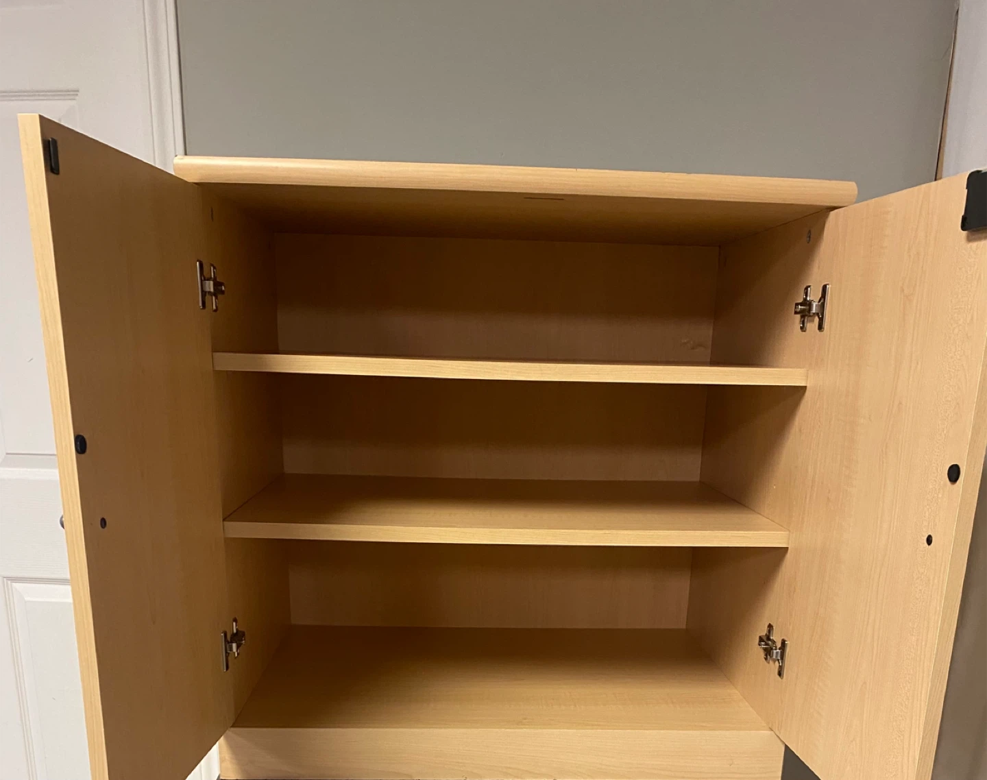 Light Wood Two-Door Cabinet with Shelves - photo 2