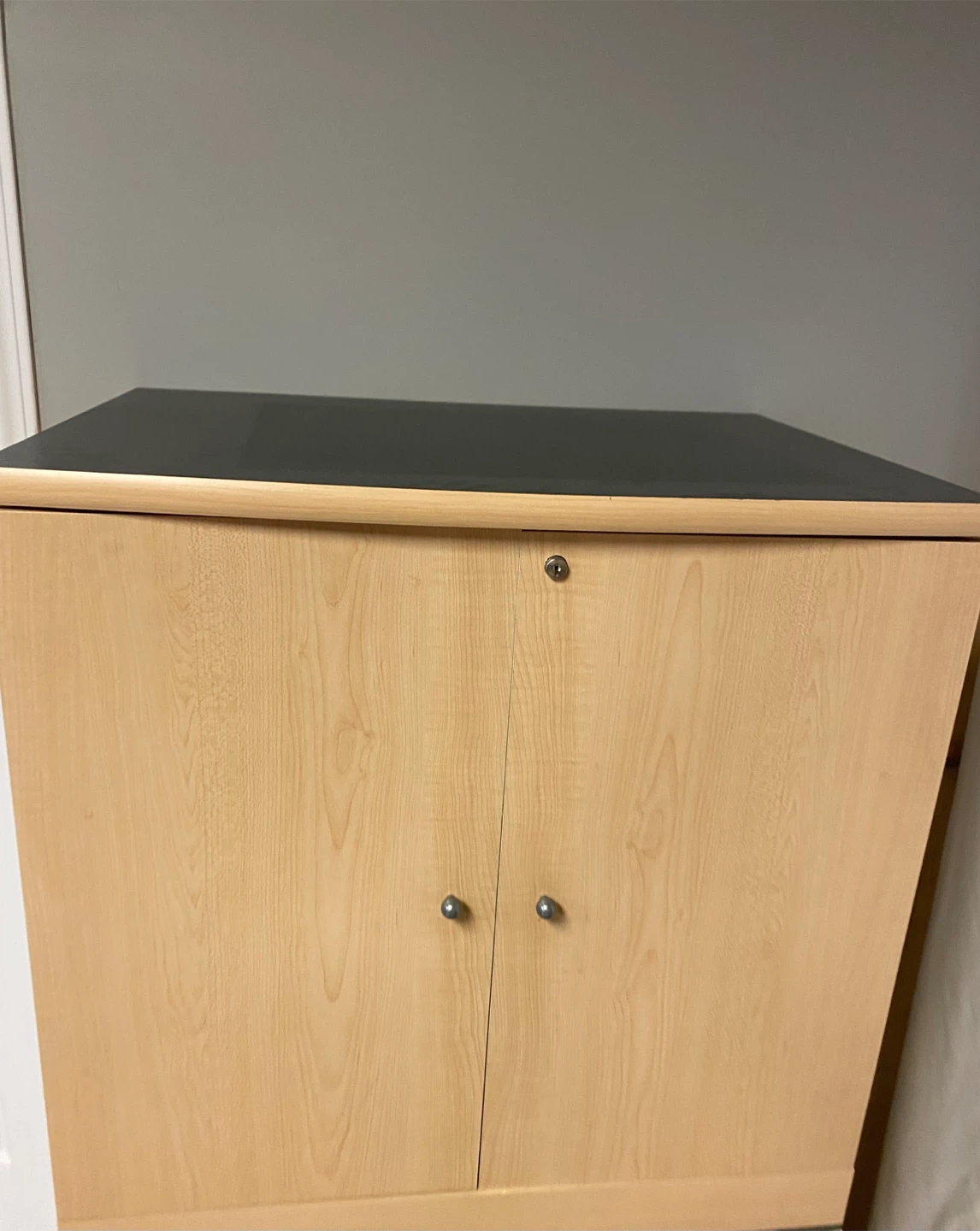 Light Wood Two-Door Cabinet with Shelves - photo 4