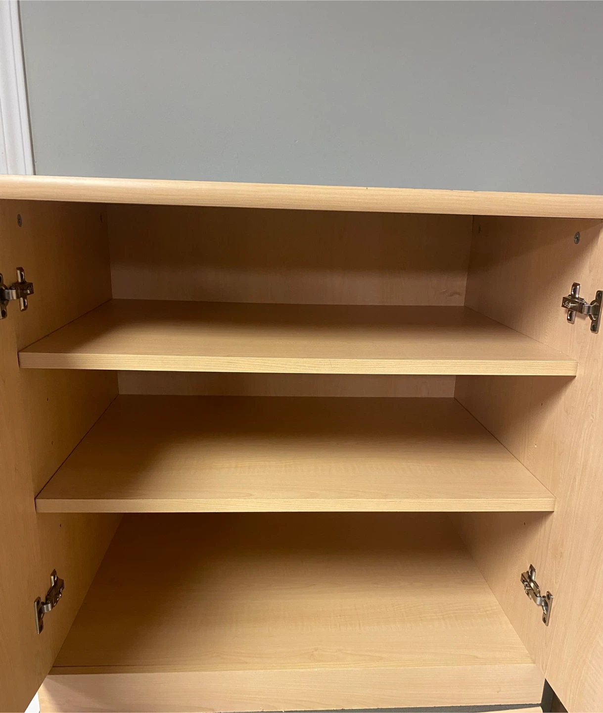 Light Wood Two-Door Cabinet with Shelves - photo 3
