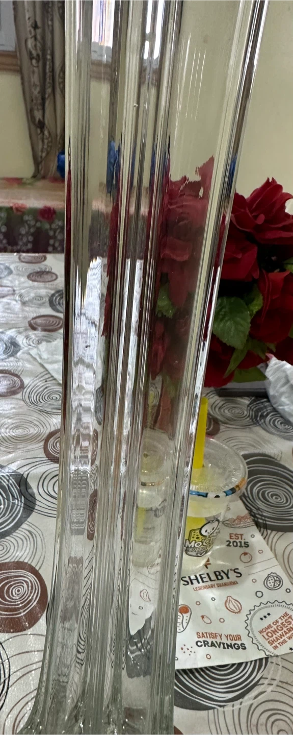 Tall Clear Glass Fluted Vase 59cm - photo 2