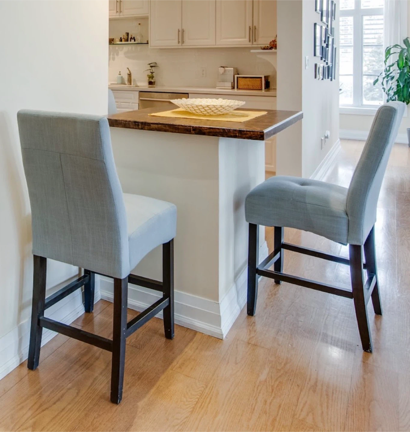 3 Upholstered Counter Height Chairs- The Brick - photo 2
