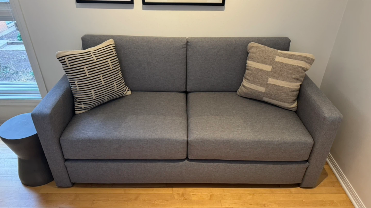 Part of Queen Murphy Bed - Grey Sofa
