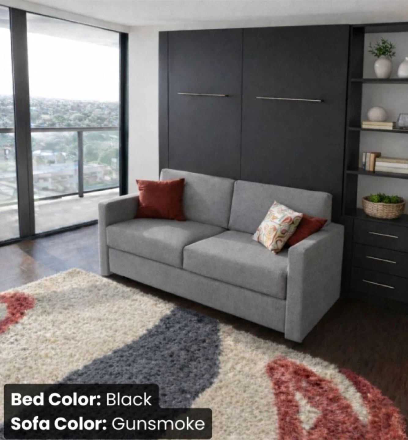 Part of Queen Murphy Bed - Grey Sofa - photo 5