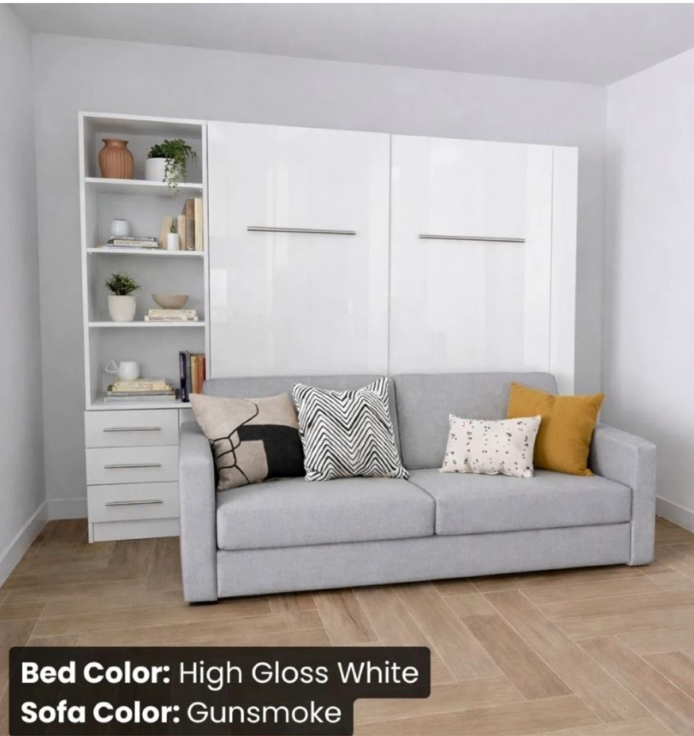 Part of Queen Murphy Bed - Grey Sofa - photo 4