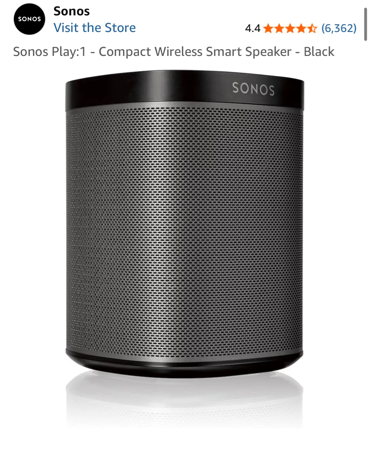Sonos Play:1 Wireless Smart Speaker