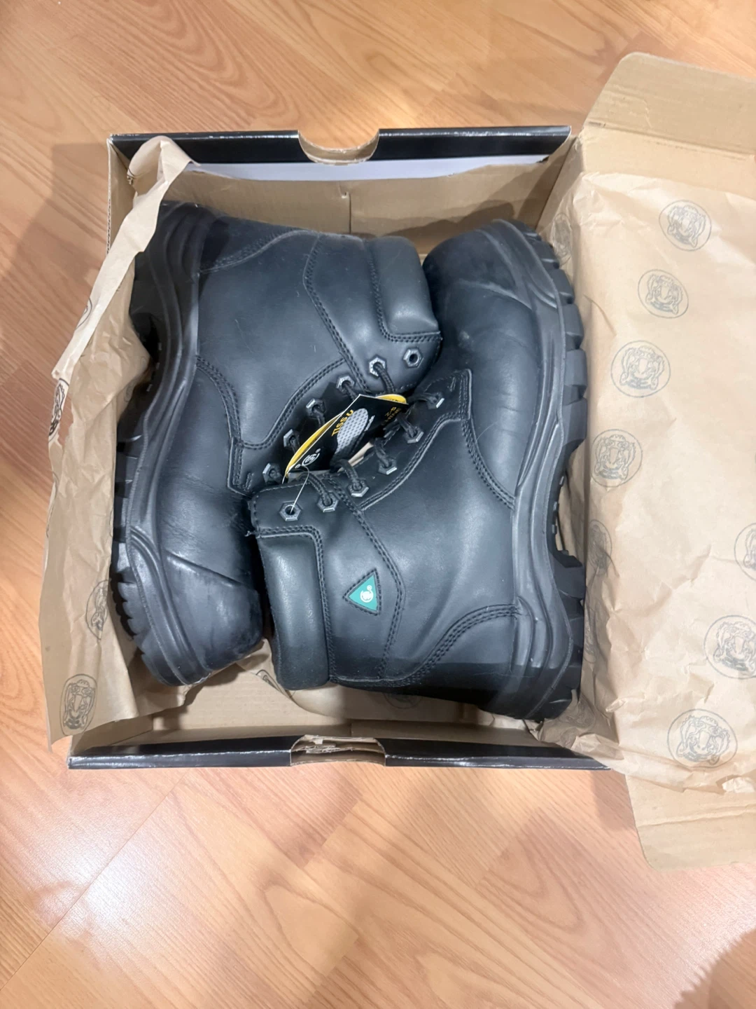 Tiger Safety Men's Black Work Boots Size 9