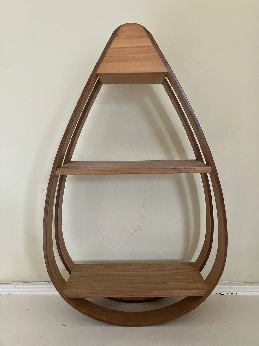 Teardrop Shaped Wooden Shelf