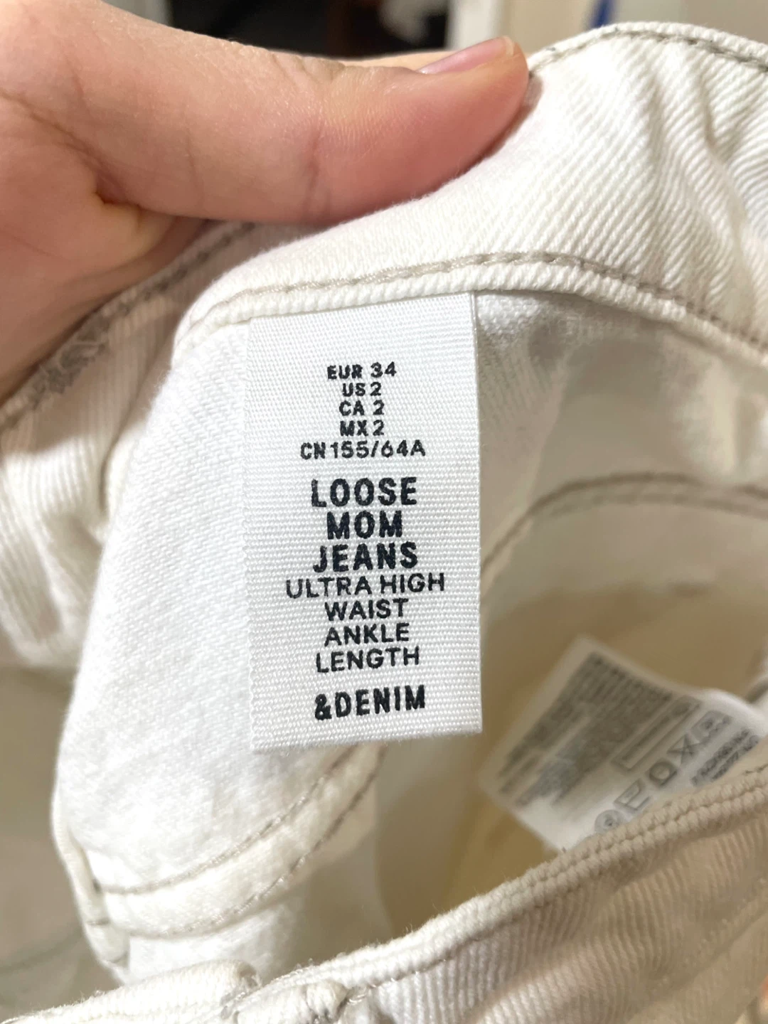 H&M Loose Mom Jeans - White - photo 3