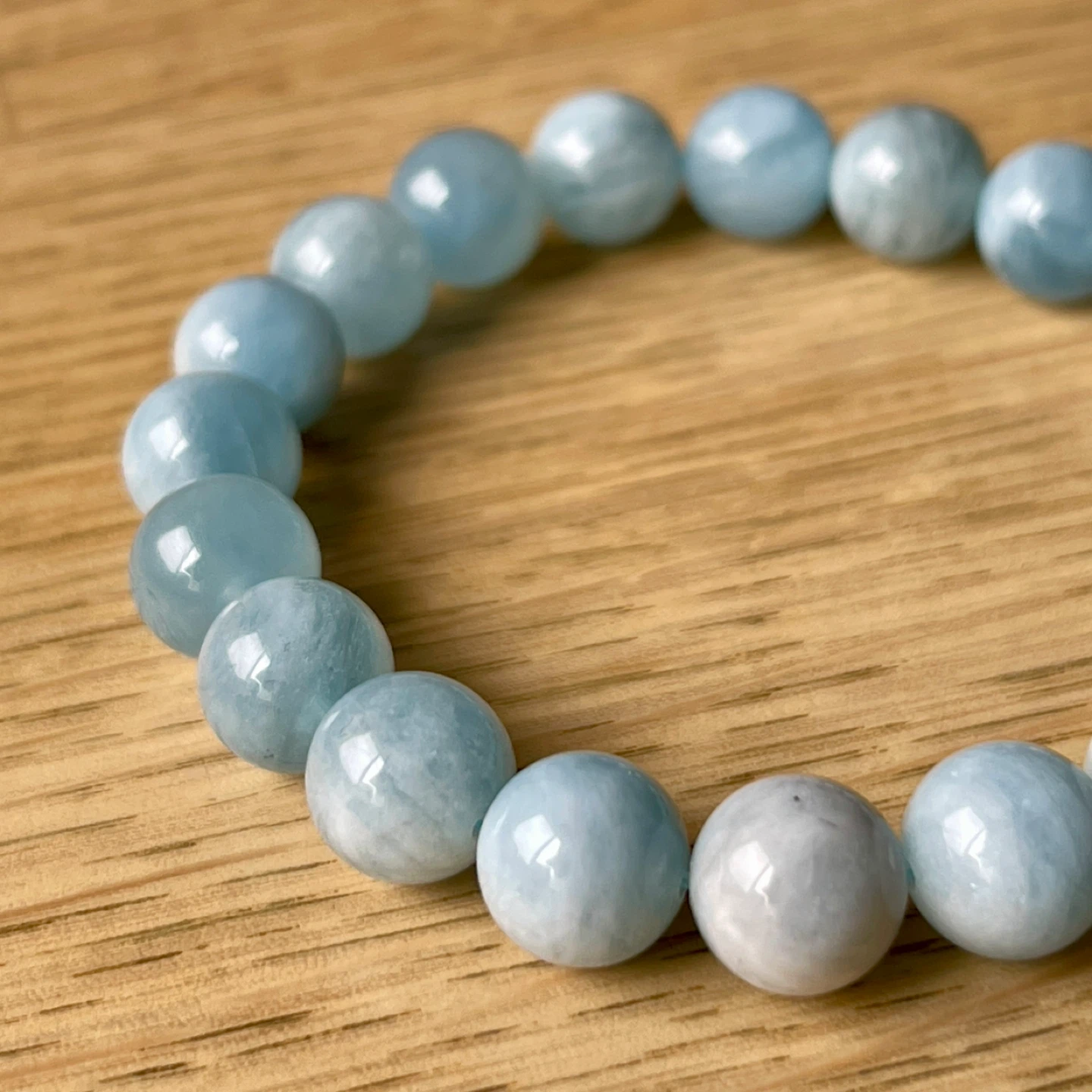 Aquamarine bracelet (10mm bead) - Serenity