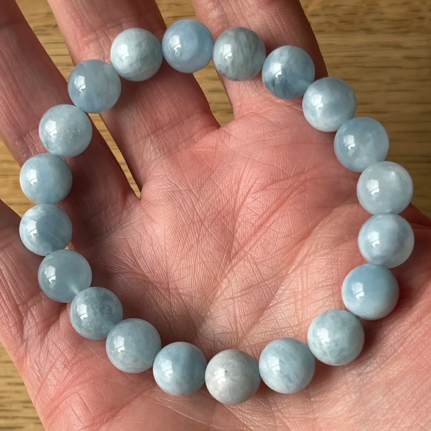 Aquamarine bracelet (10mm bead) - Serenity - photo 4