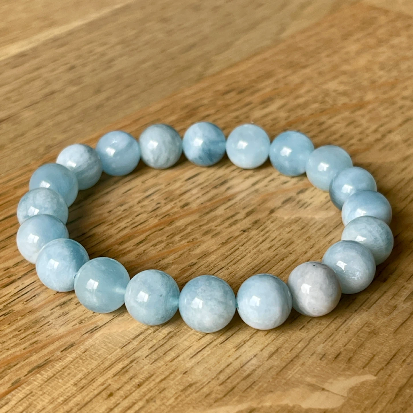 Aquamarine bracelet (10mm bead) - Serenity - photo 2