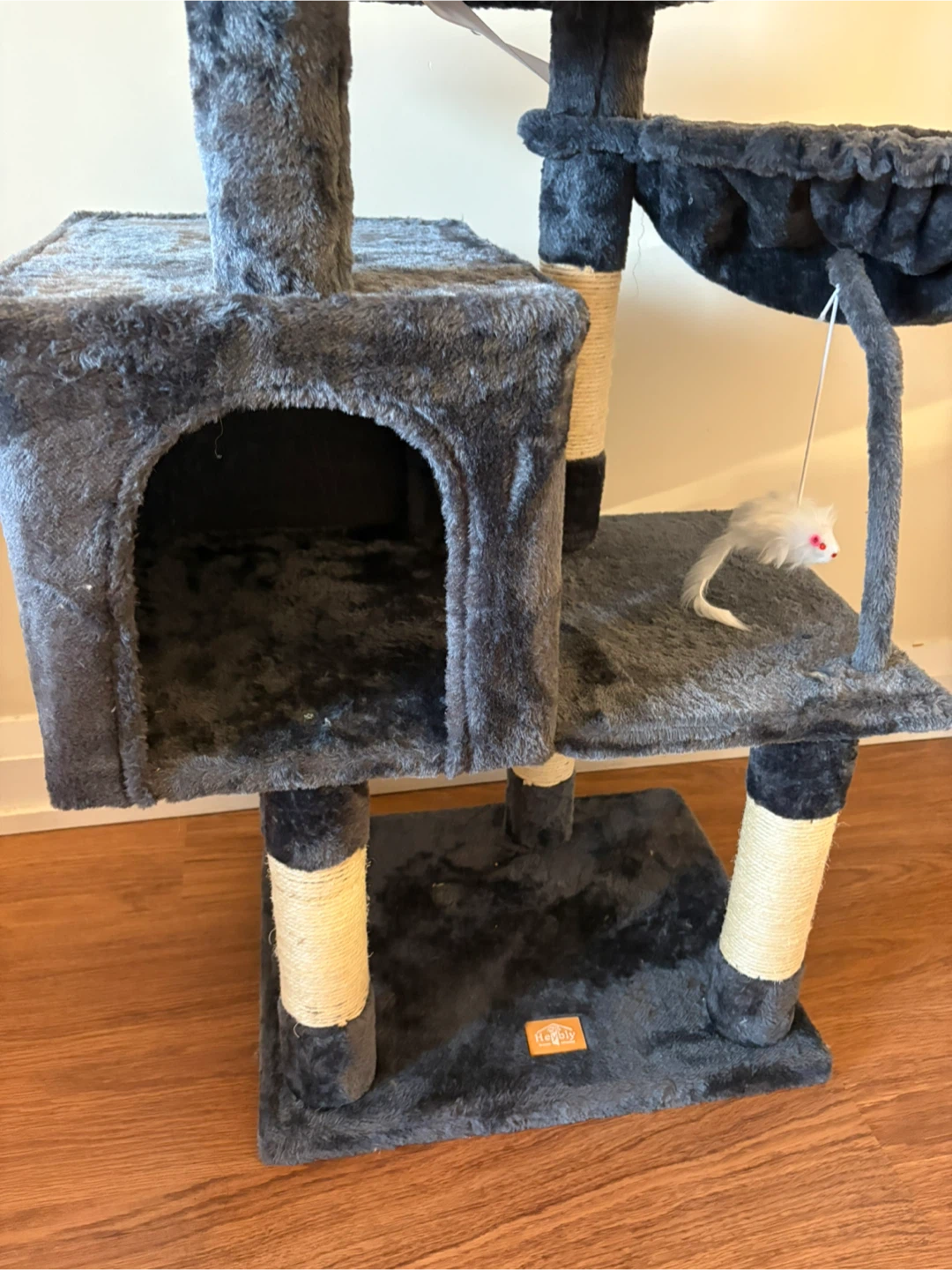 Grey Cat Tree with Condo and Dangling Toys - photo 3