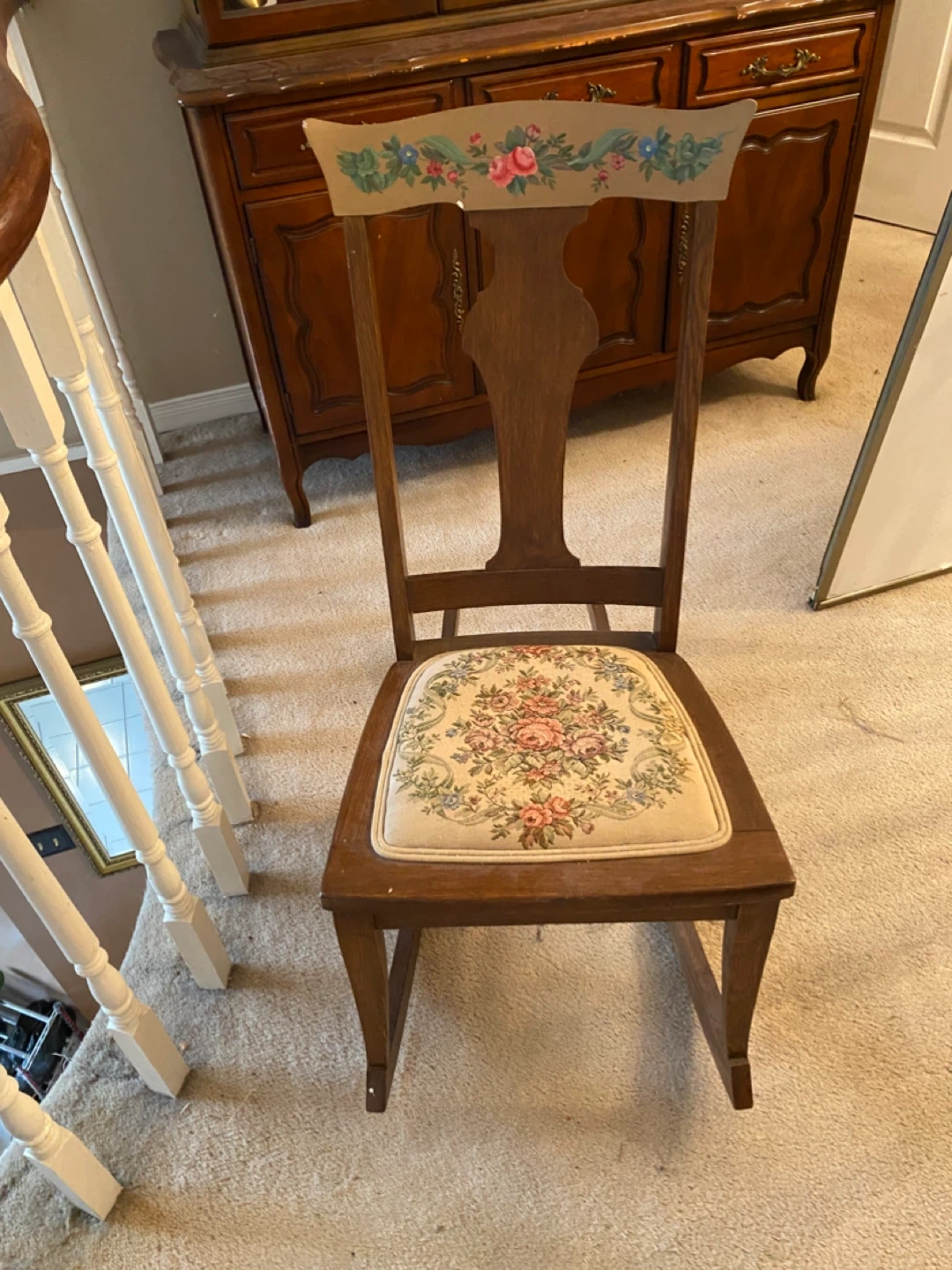 Vintage Floral Rocking Chair