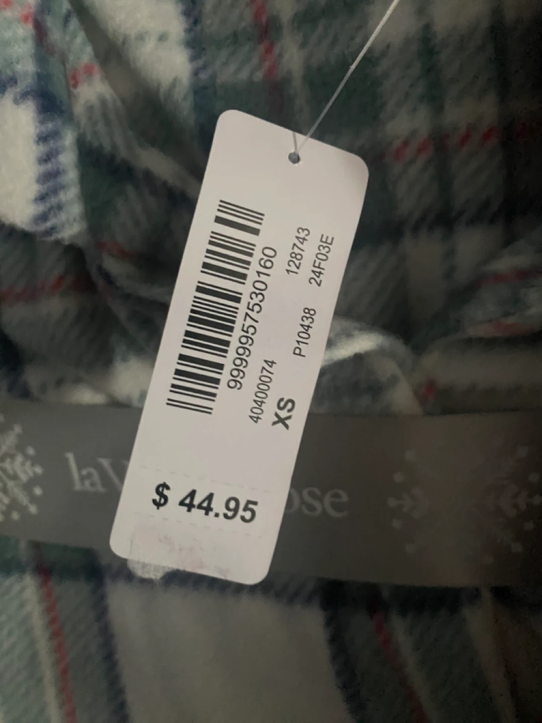 La Vie en Rose Plaid Flannel Pajama Set XS