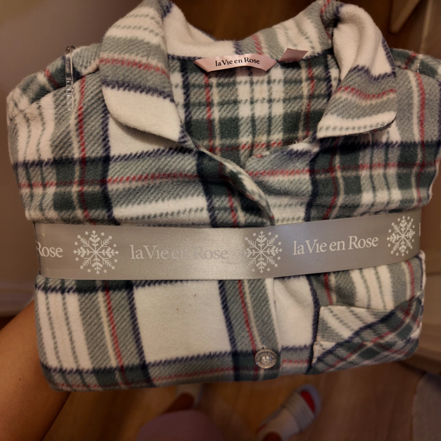 La Vie en Rose Plaid Flannel Pajama Set XS - photo 3