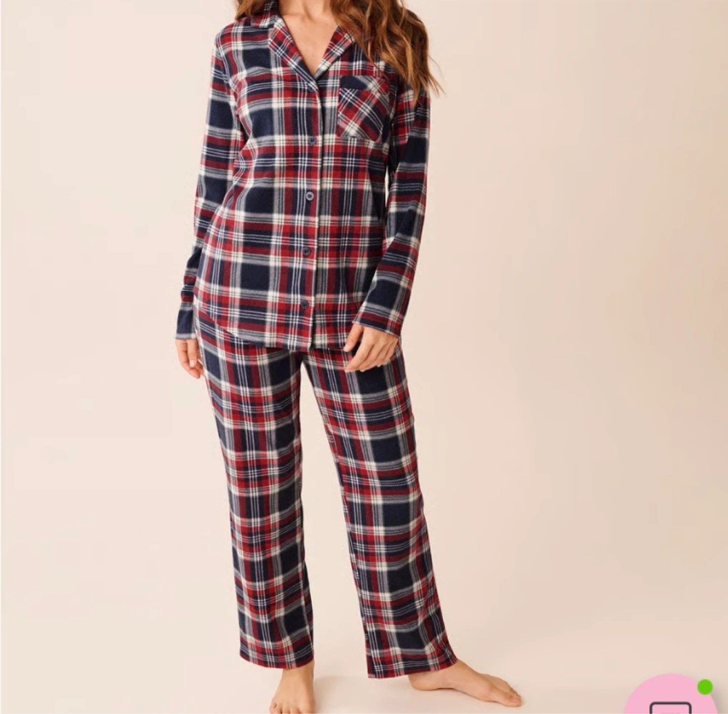 La Vie en Rose Plaid Pajama Set - XS