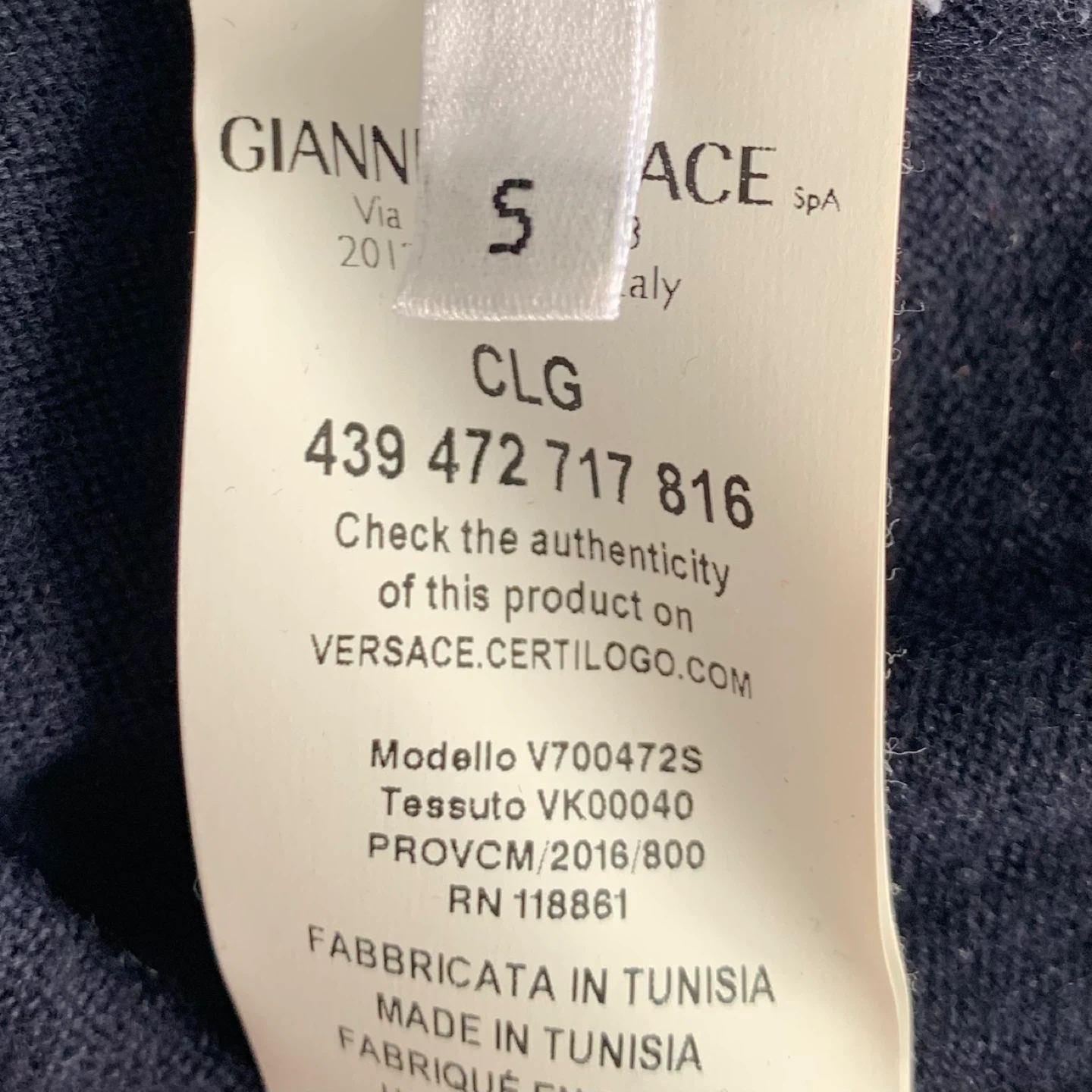 Versace Collection Navy V-Neck Sweater - Size S - photo 5