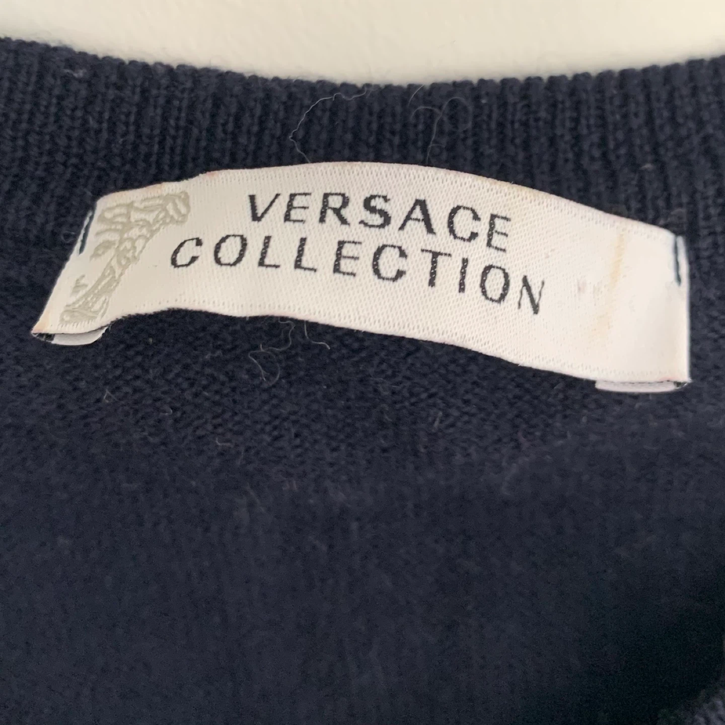 Versace Collection Navy V-Neck Sweater - Size S - photo 4