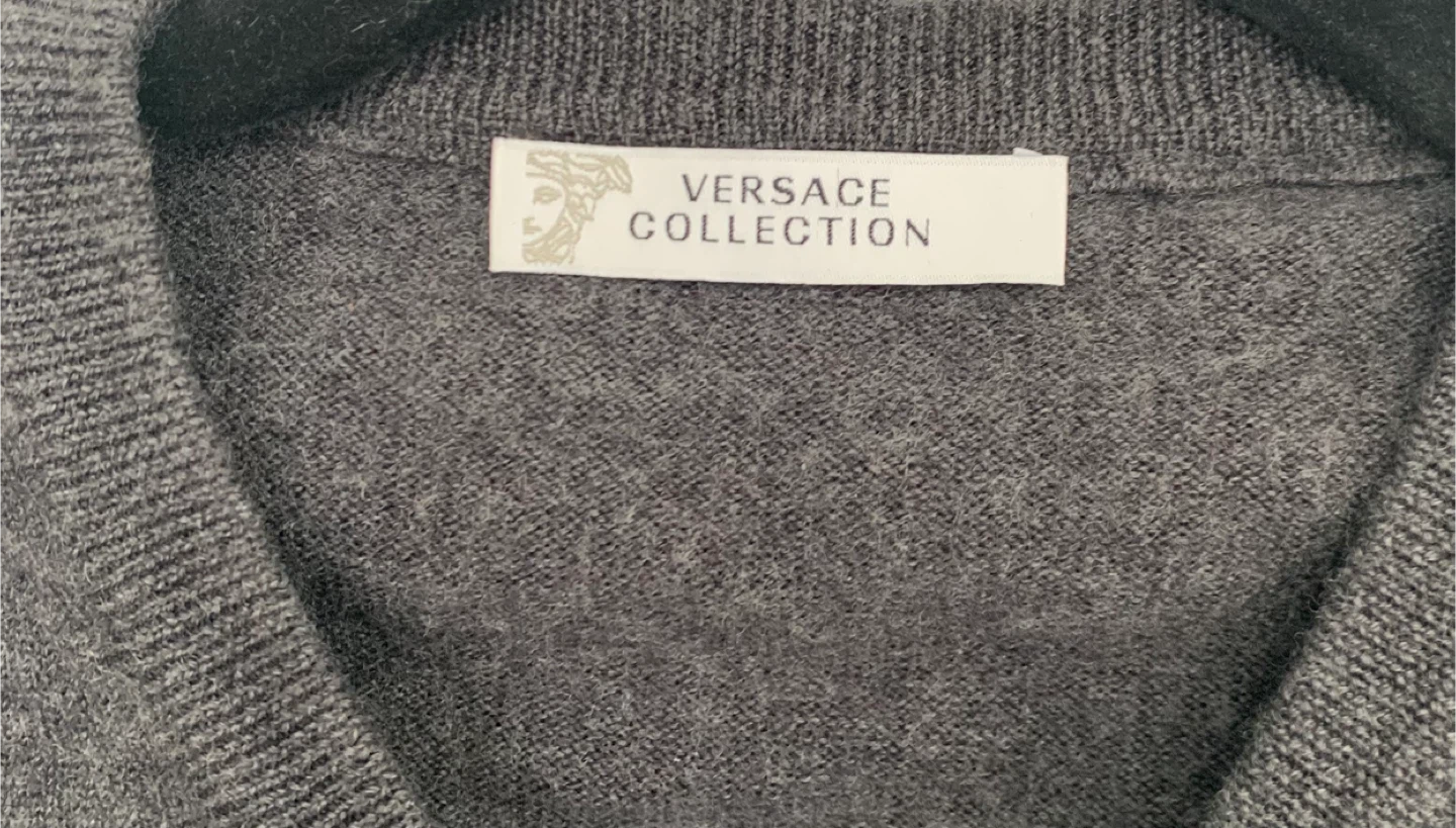 Versace Collection V-Neck Sweater - Grey - Size S - photo 4