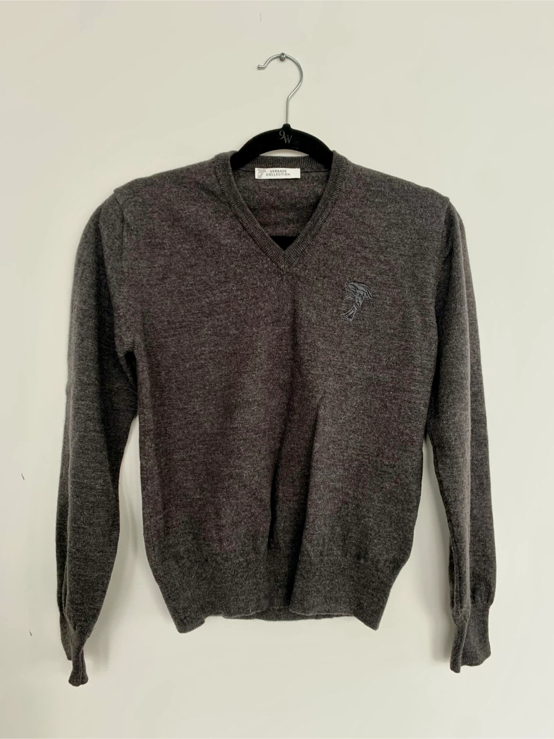 Versace Collection V-Neck Sweater - Grey - Size S
