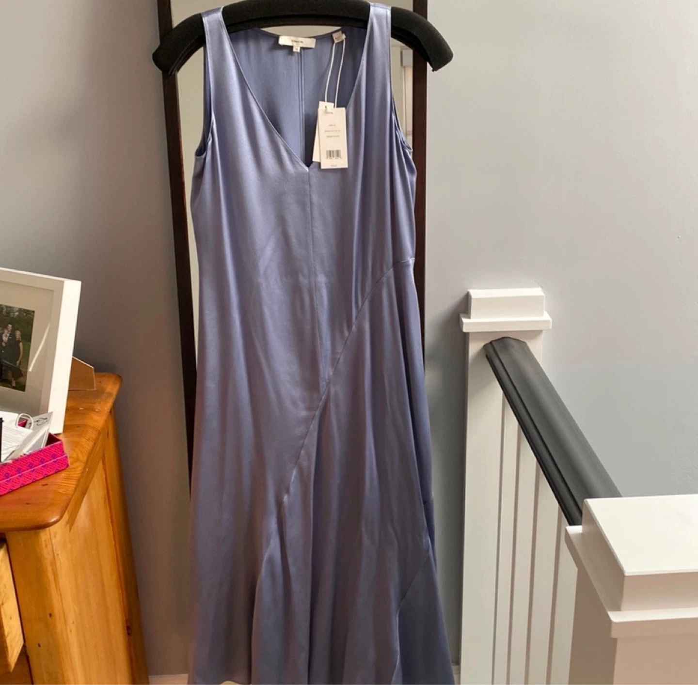 Vince Double V-Neck Asymmetric Seamed Slip Dress - photo 3