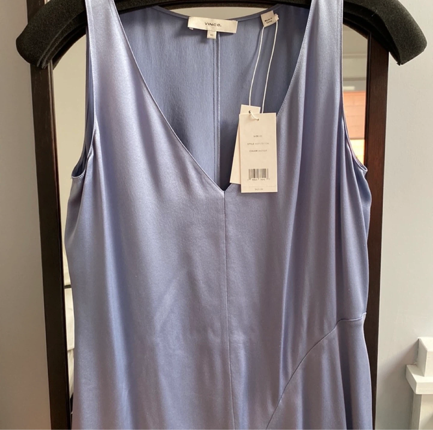 Vince Double V-Neck Asymmetric Seamed Slip Dress - photo 4