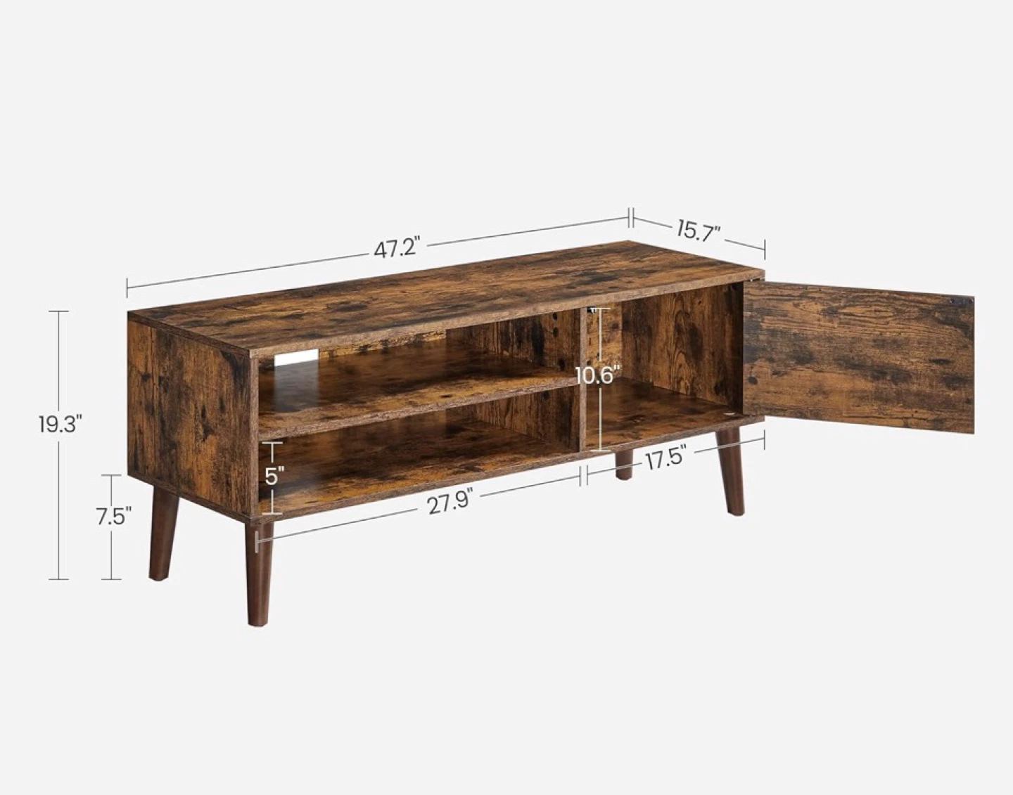 TV Stand with Cabinet and Shelves - photo 4