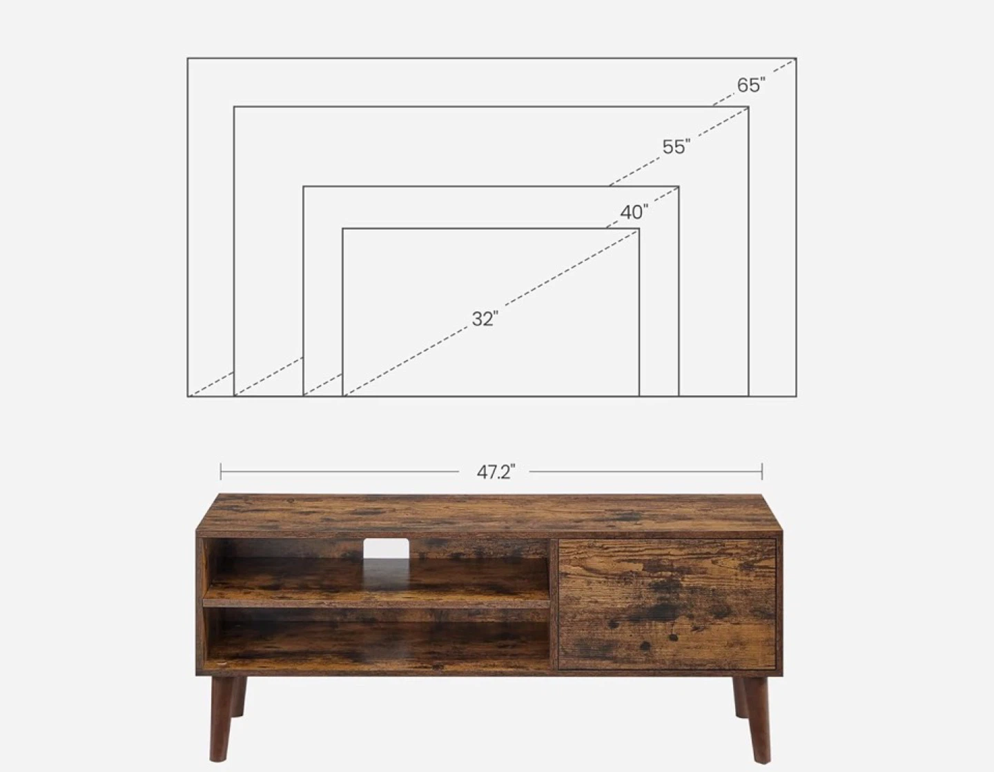 TV Stand with Cabinet and Shelves - photo 5