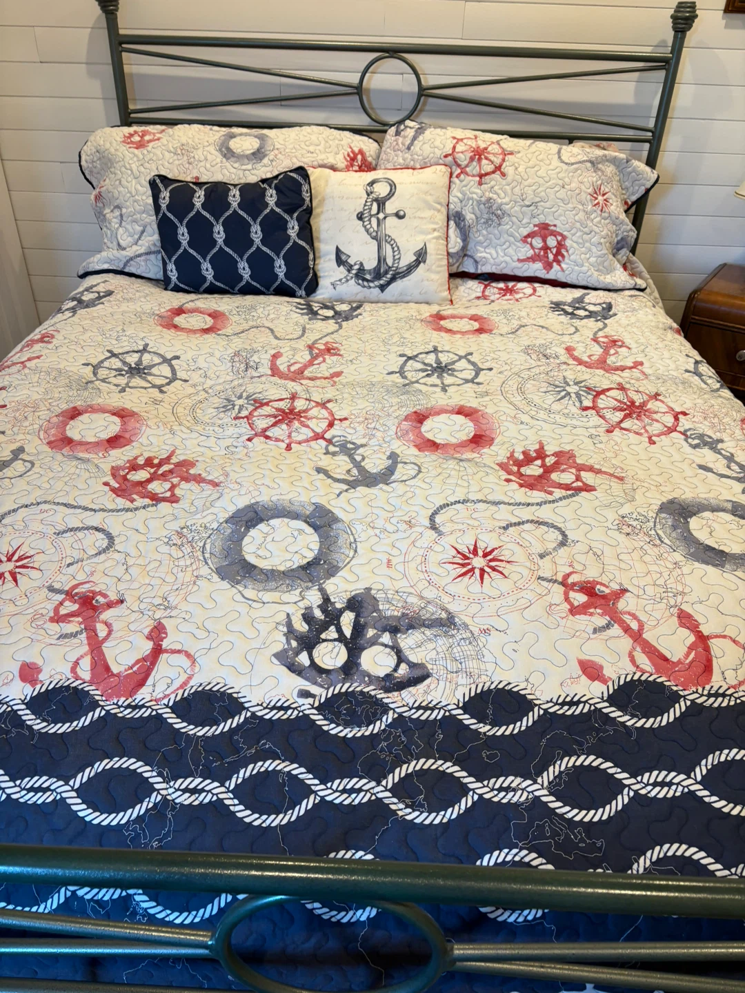 Nautical Themed Quilt Coverlet Set