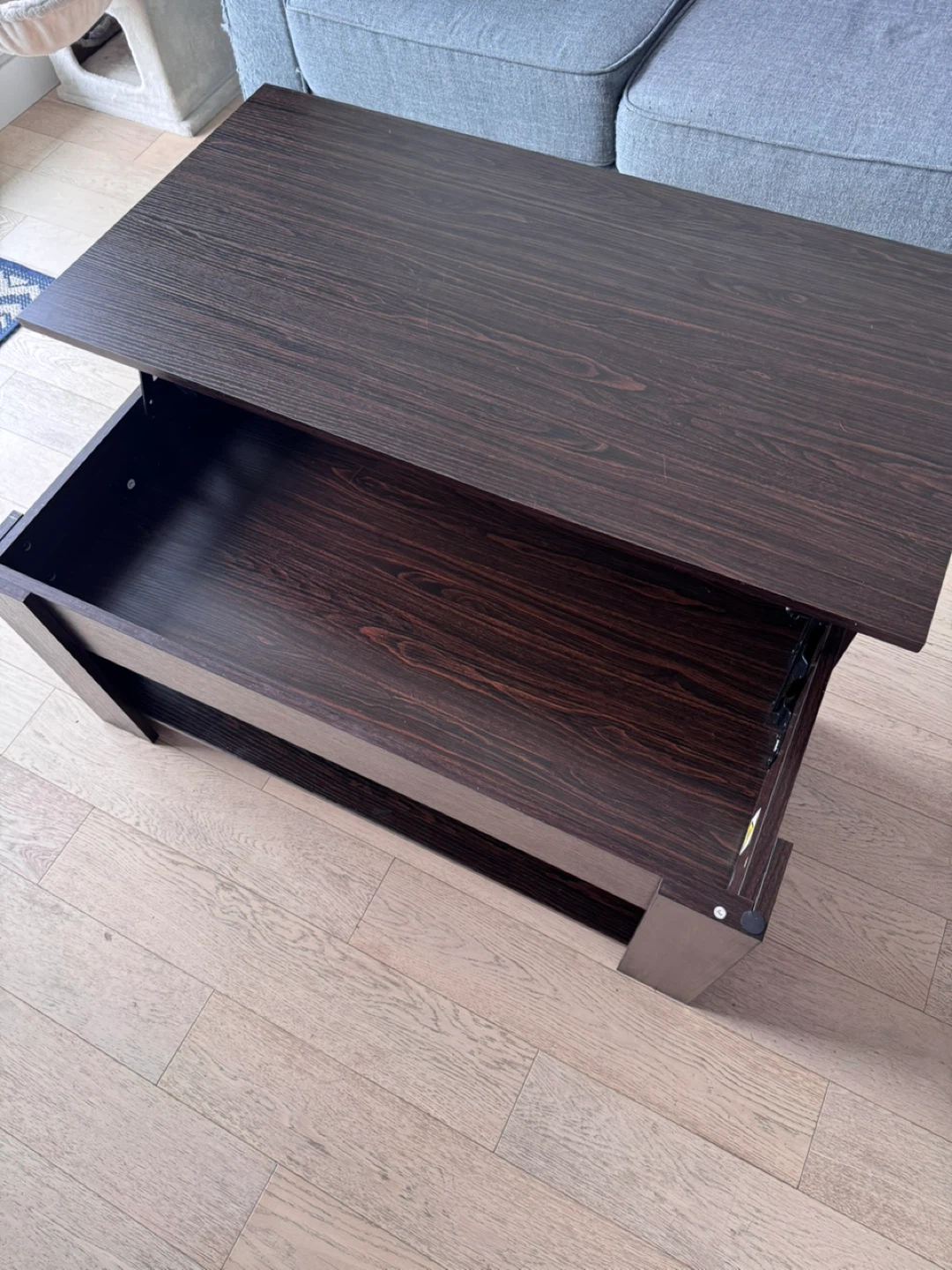 Lift-Top Coffee Table - Dark Wood Finish - photo 2