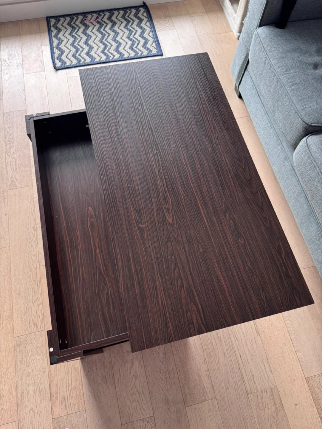 Lift-Top Coffee Table - Dark Wood Finish - photo 3