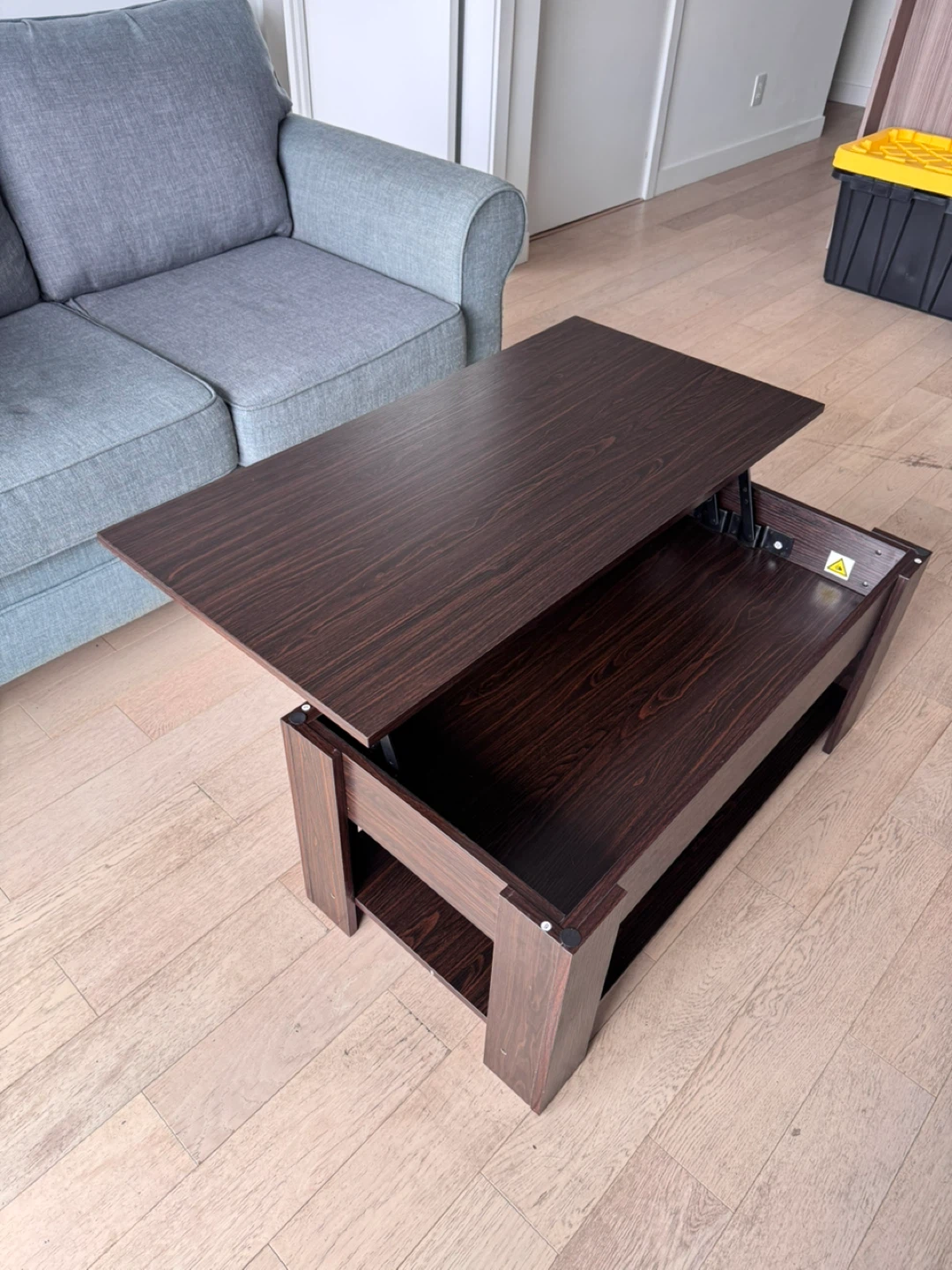 Lift-Top Coffee Table - Dark Wood Finish - photo 4