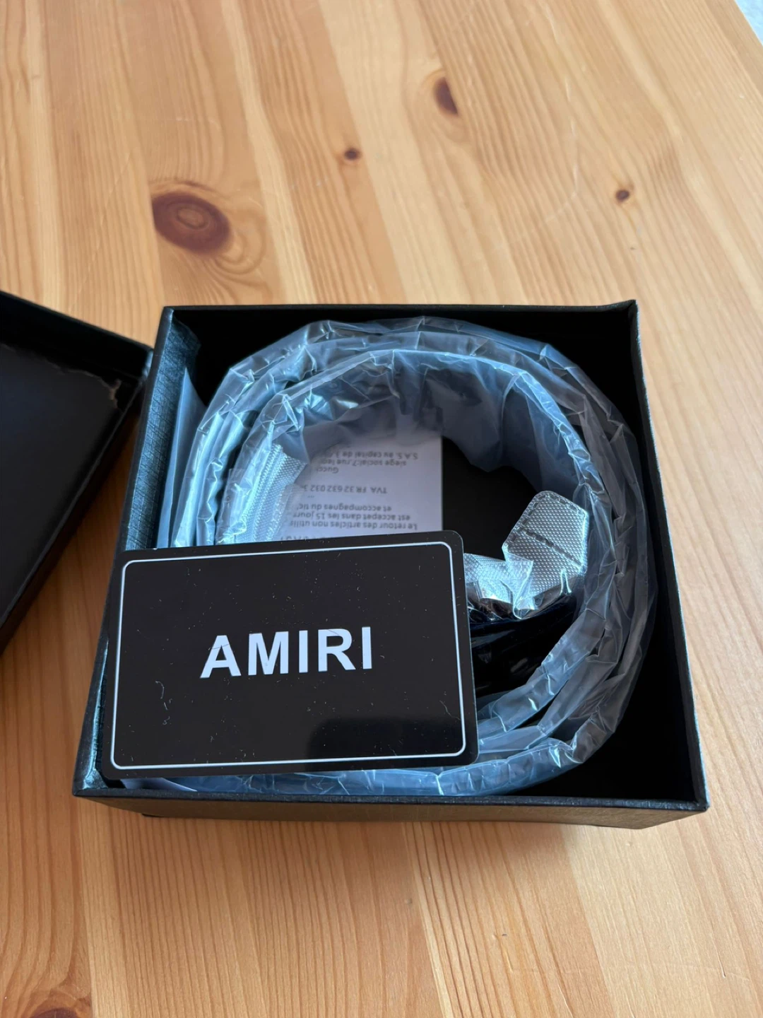 Amiri Black Leather Belt with Logo Buckle - photo 2