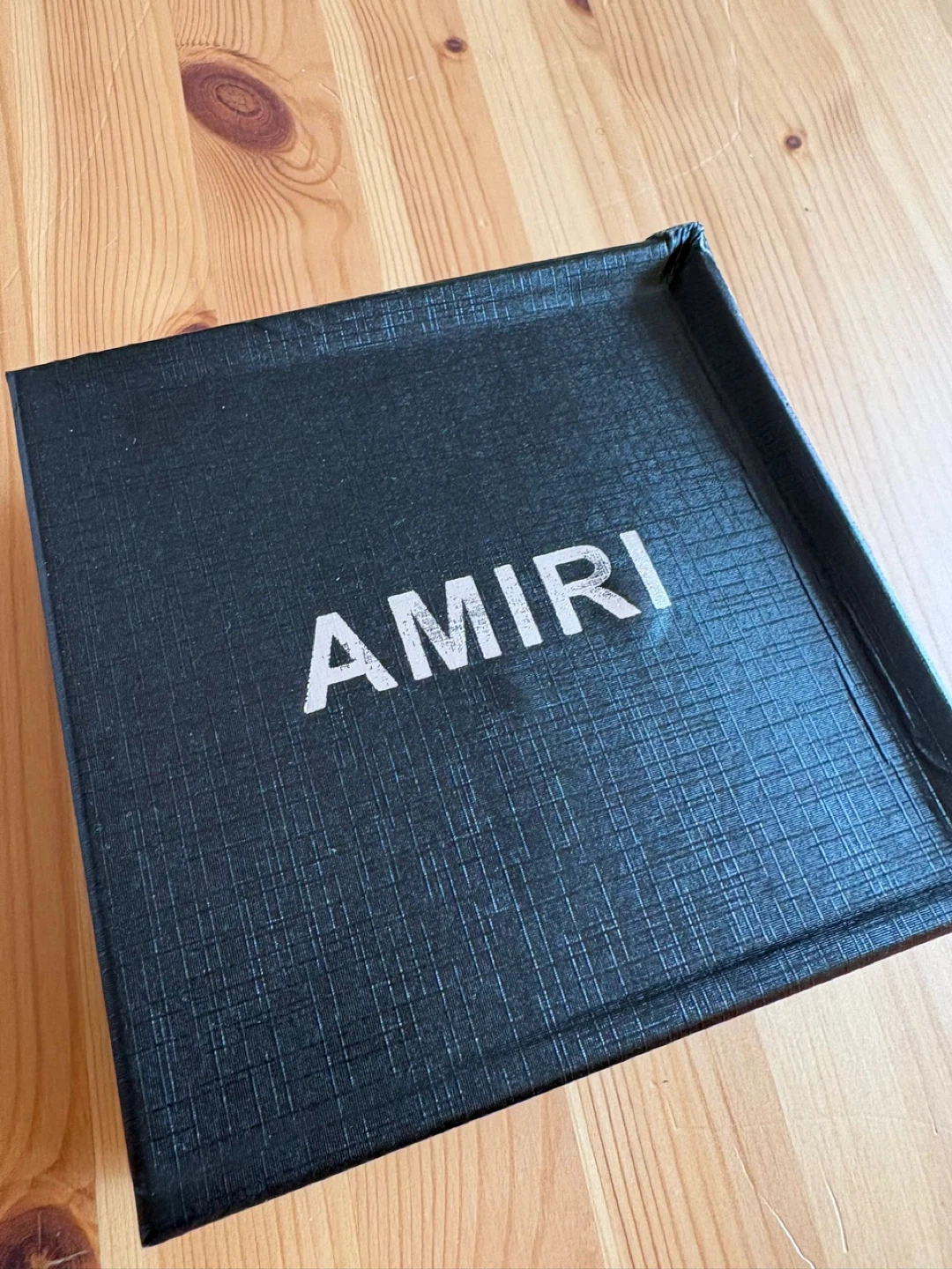 Amiri Black Leather Belt with Logo Buckle