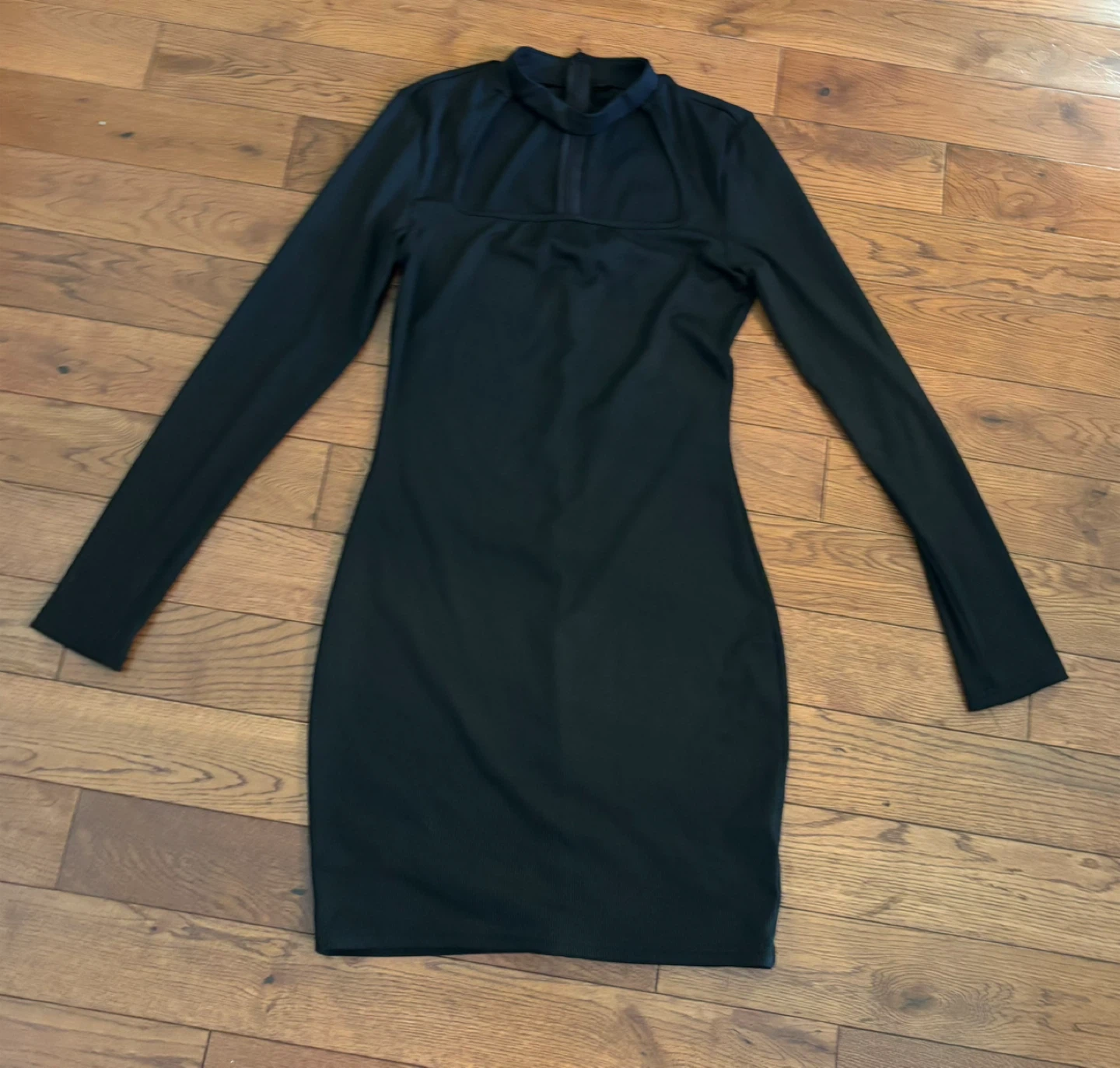 Black Long Sleeve Cutout Dress