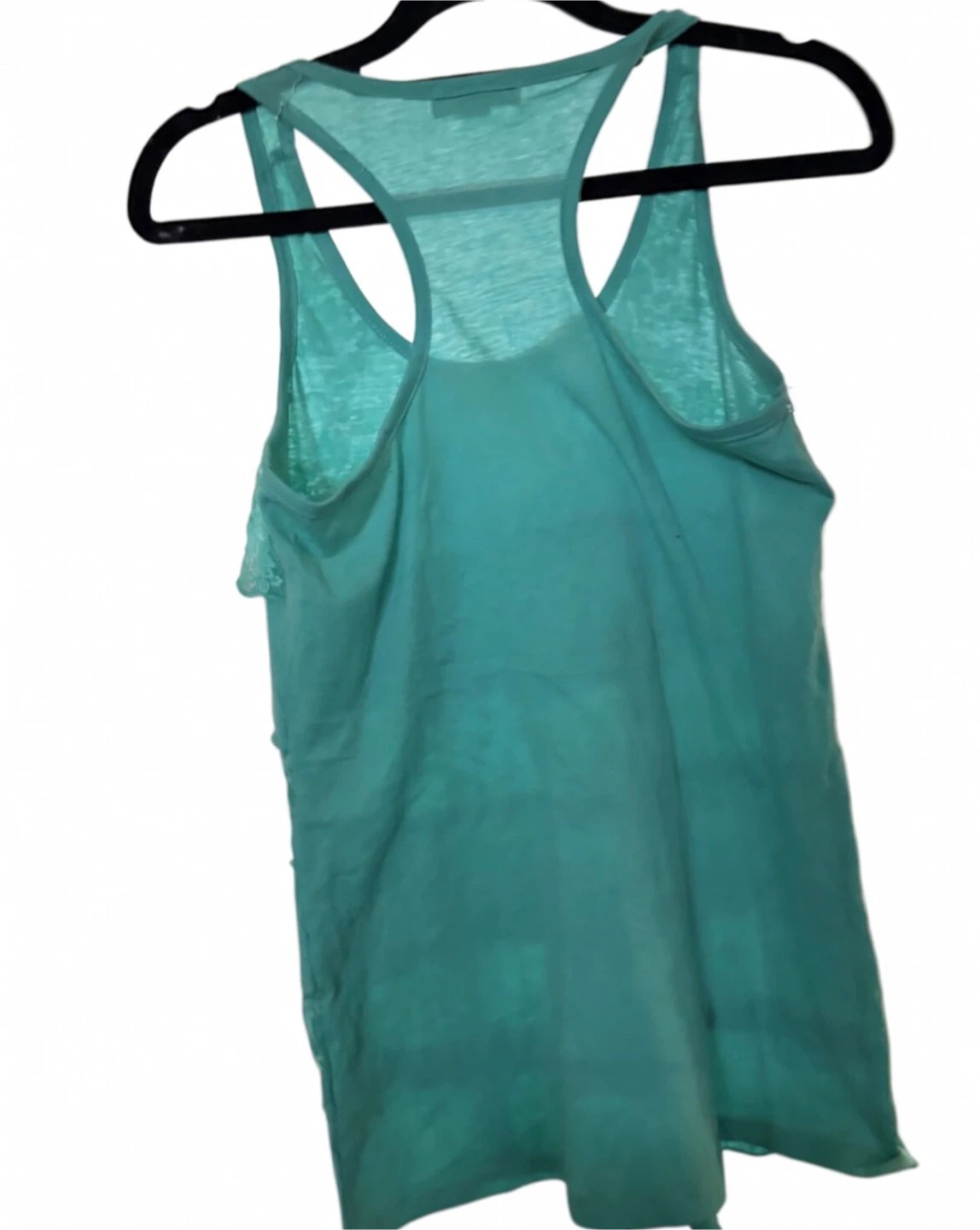 Turquoise Ruffle Lace Tank Top - photo 2
