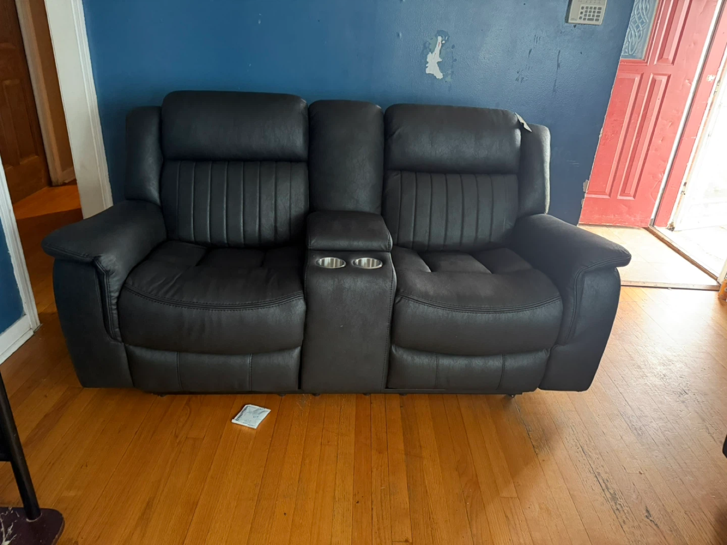 Black Faux Leather sofa y loveseat quality 📦