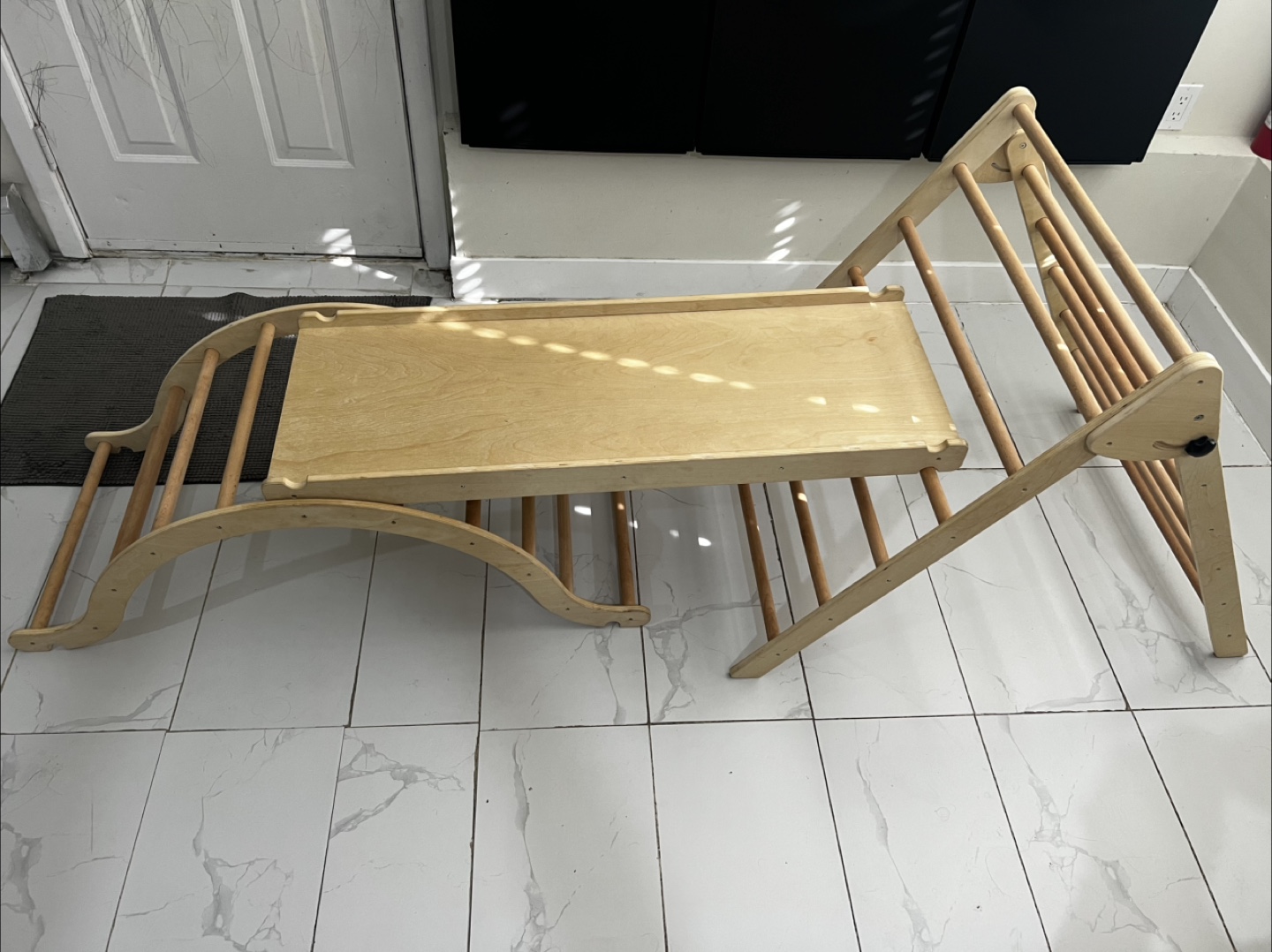 Wooden Pikler Triangle Climber with Slide - photo 5