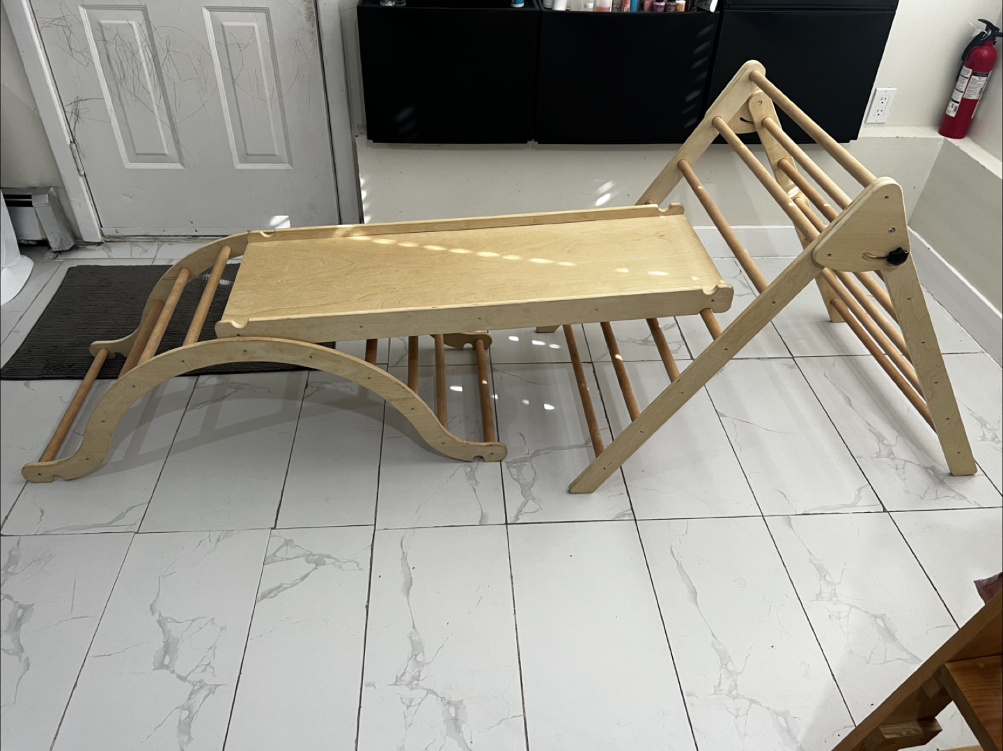 Wooden Pikler Triangle Climber with Slide - photo 4
