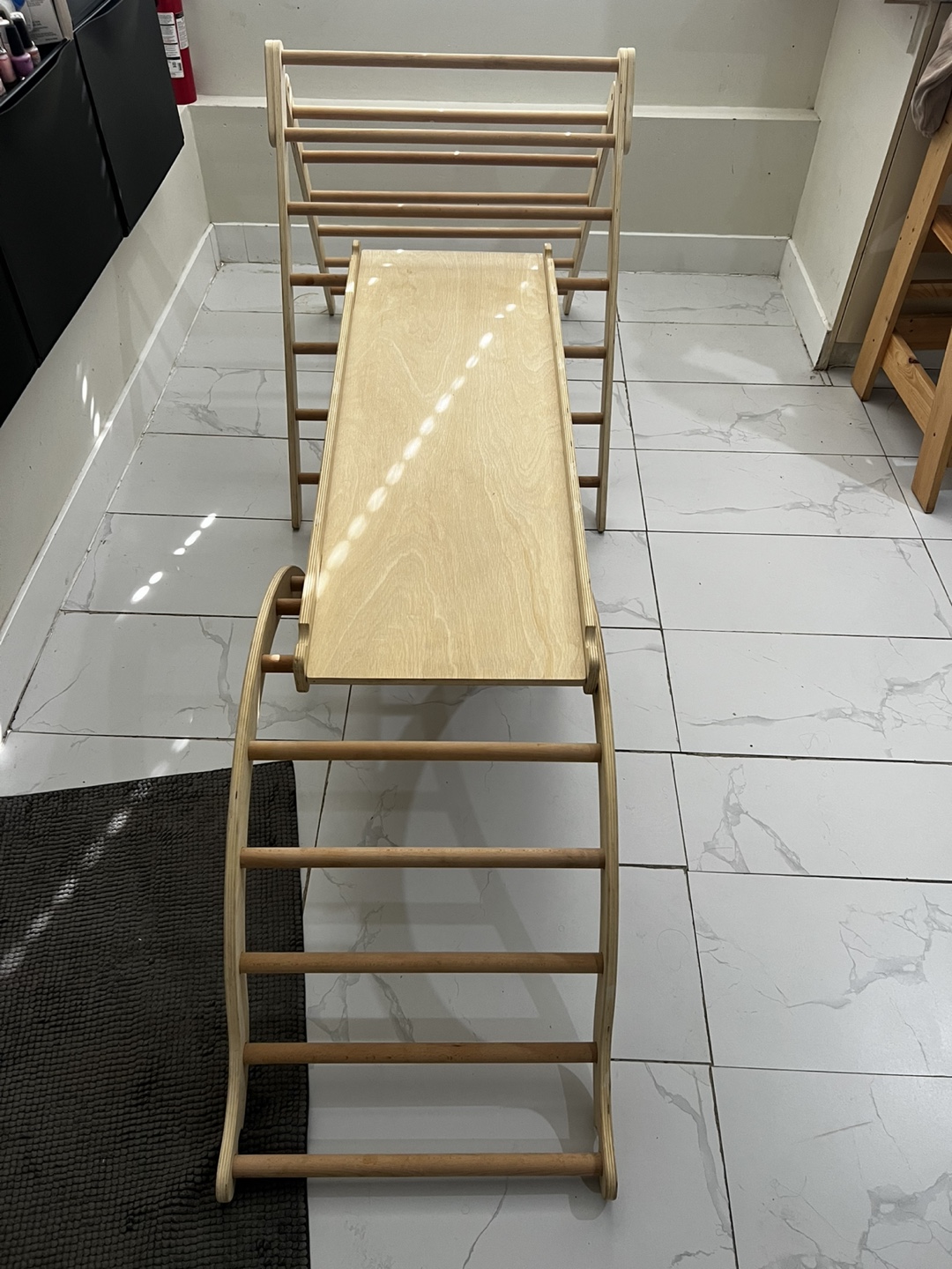 Wooden Pikler Triangle Climber with Slide