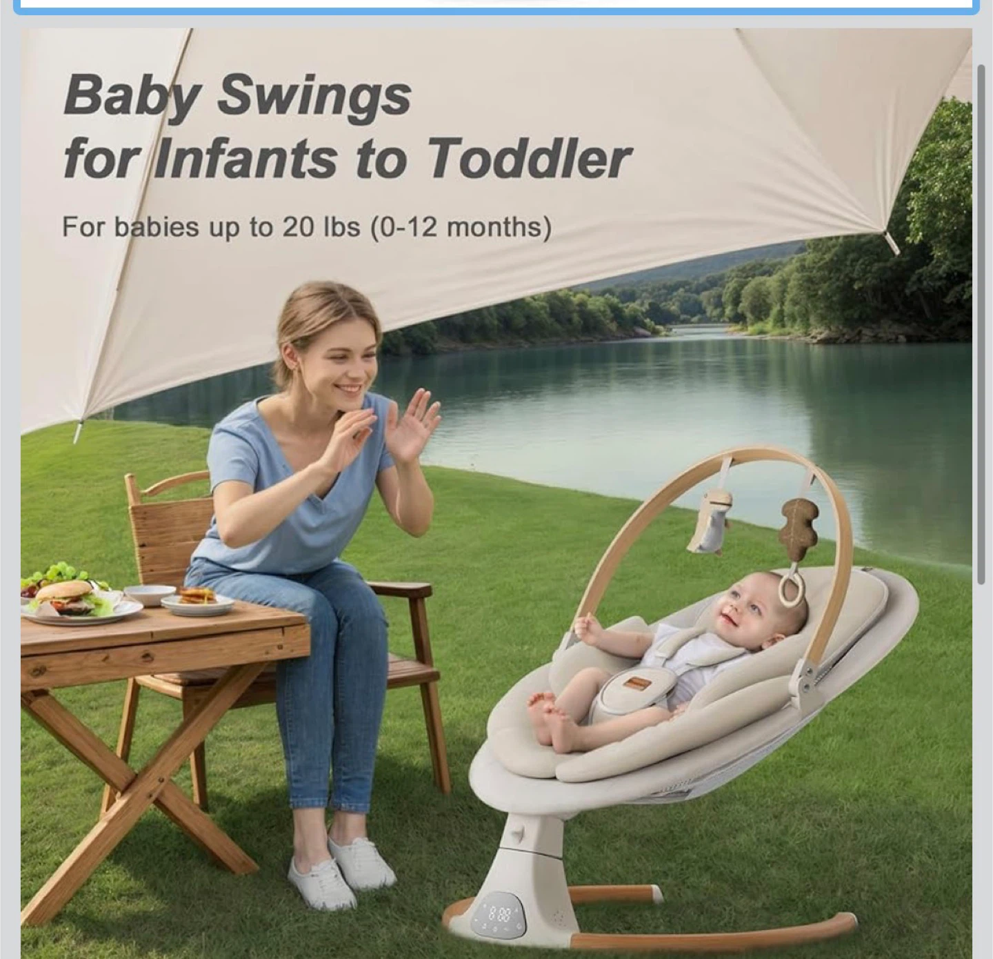 Monomi Baby Swing for Infants to Toddlers