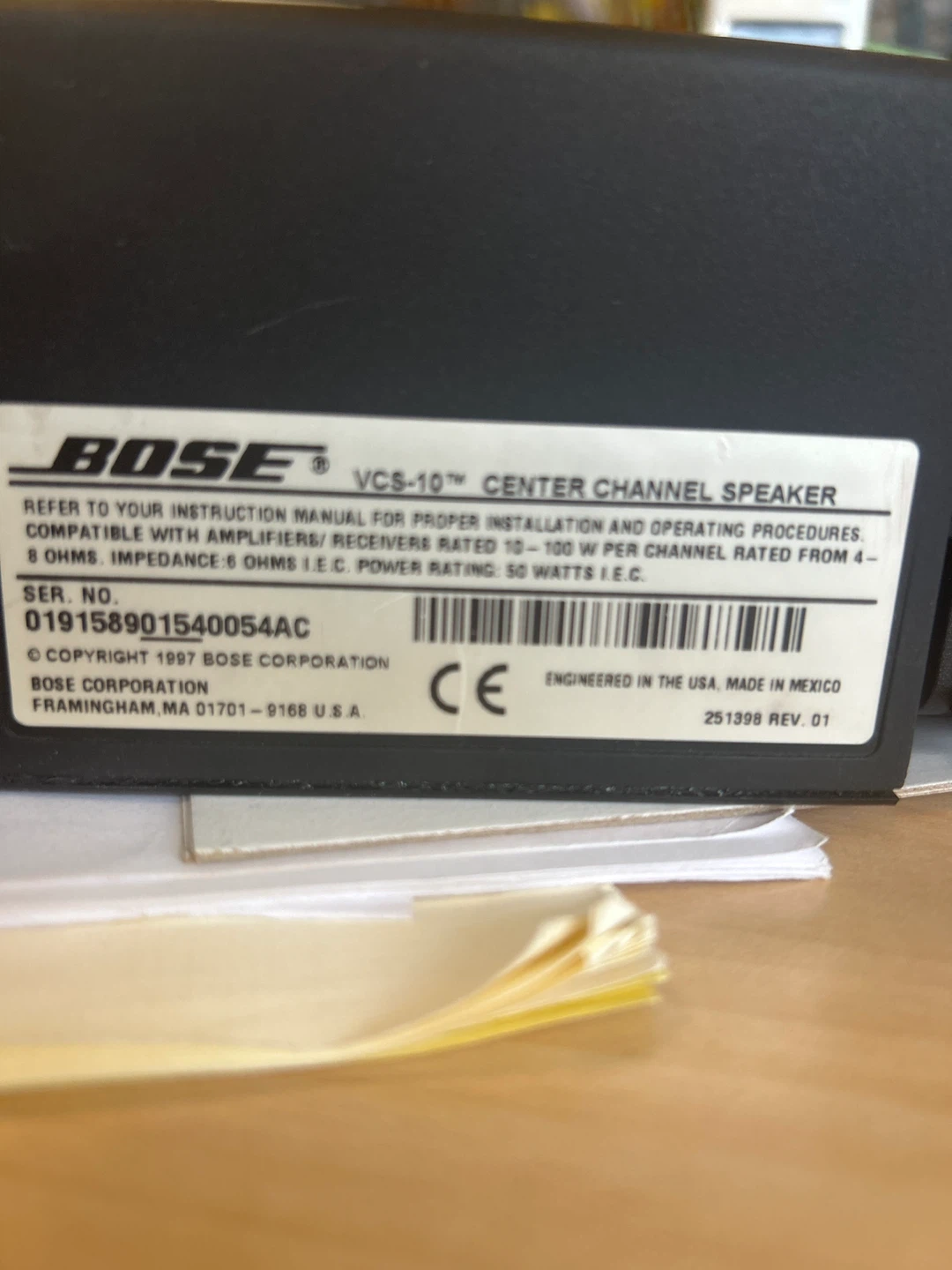 Bose VCS-10 Center Channel Speaker - photo 2