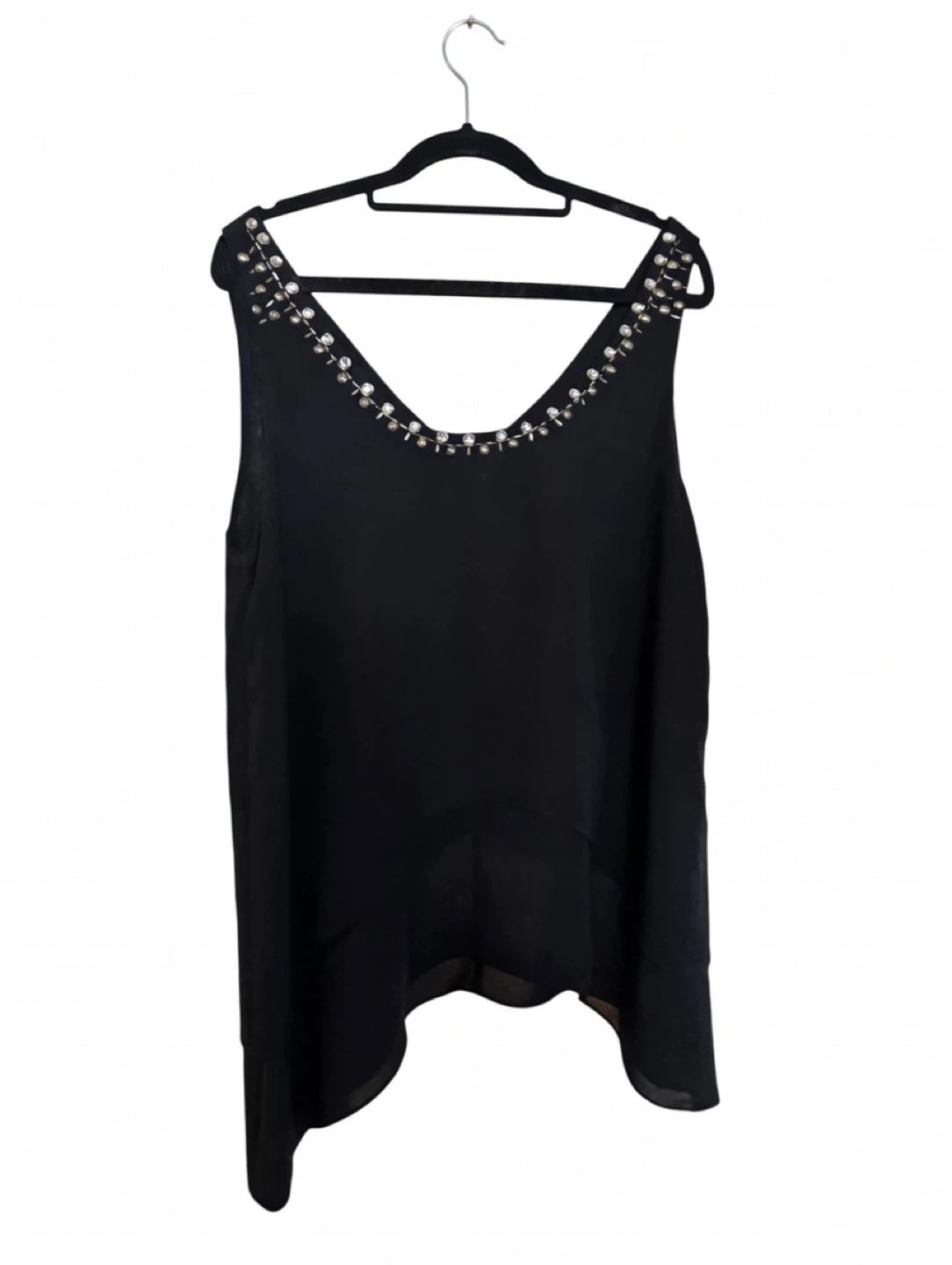 Black Embellished Tank Top