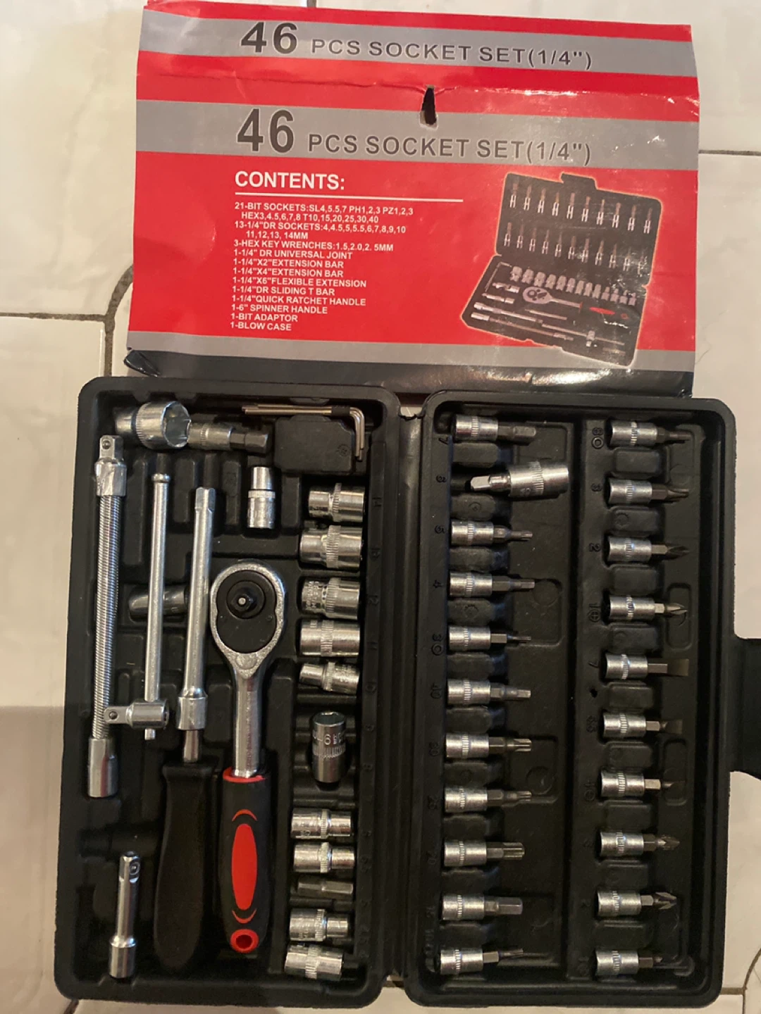 46 Piece Socket Set (1/4") with Case 🥕 - photo 2