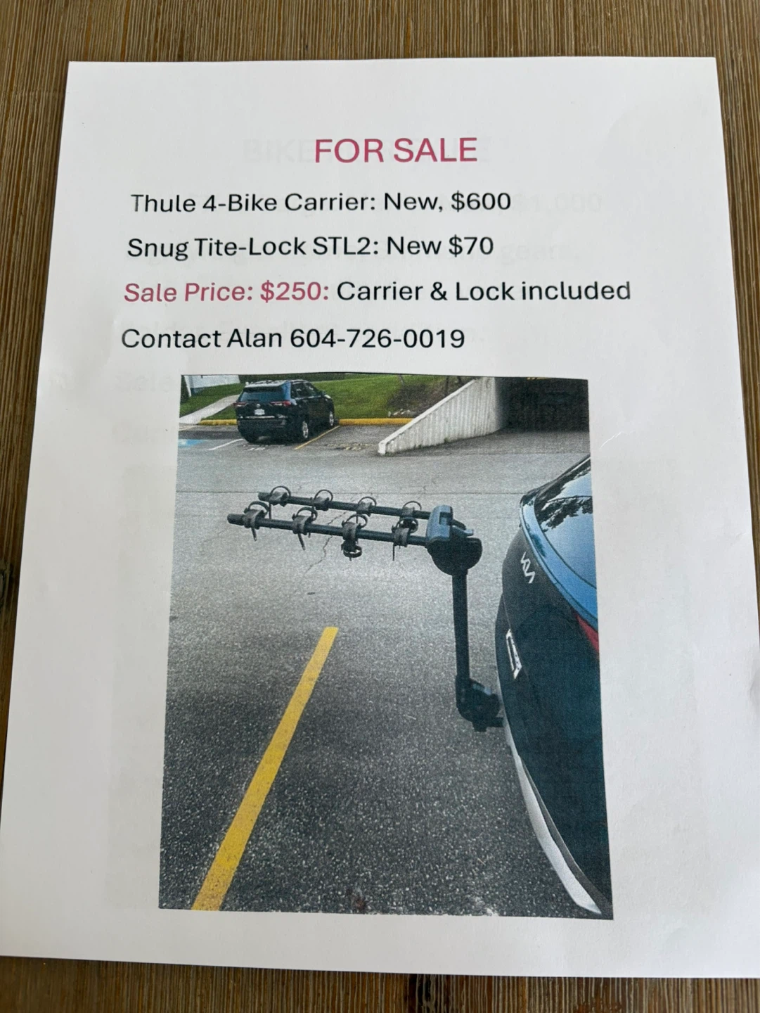 Thule 4-Bike Carrier with Snug Tite-Lock STL2